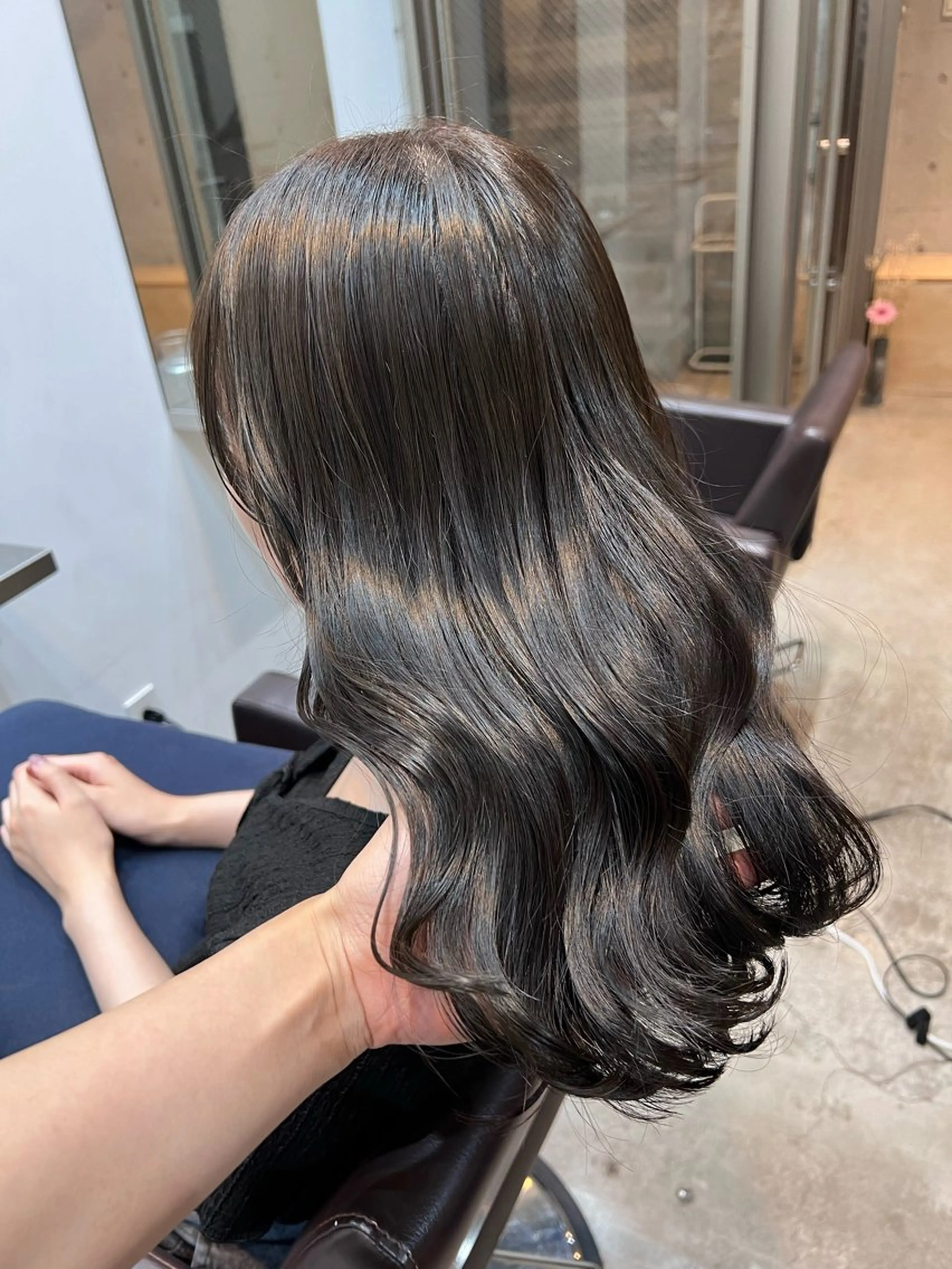 セミロング カット ヘアカラー トリートメント デジタルパーマ ウェーブパーマ/神野のヘアスタイル