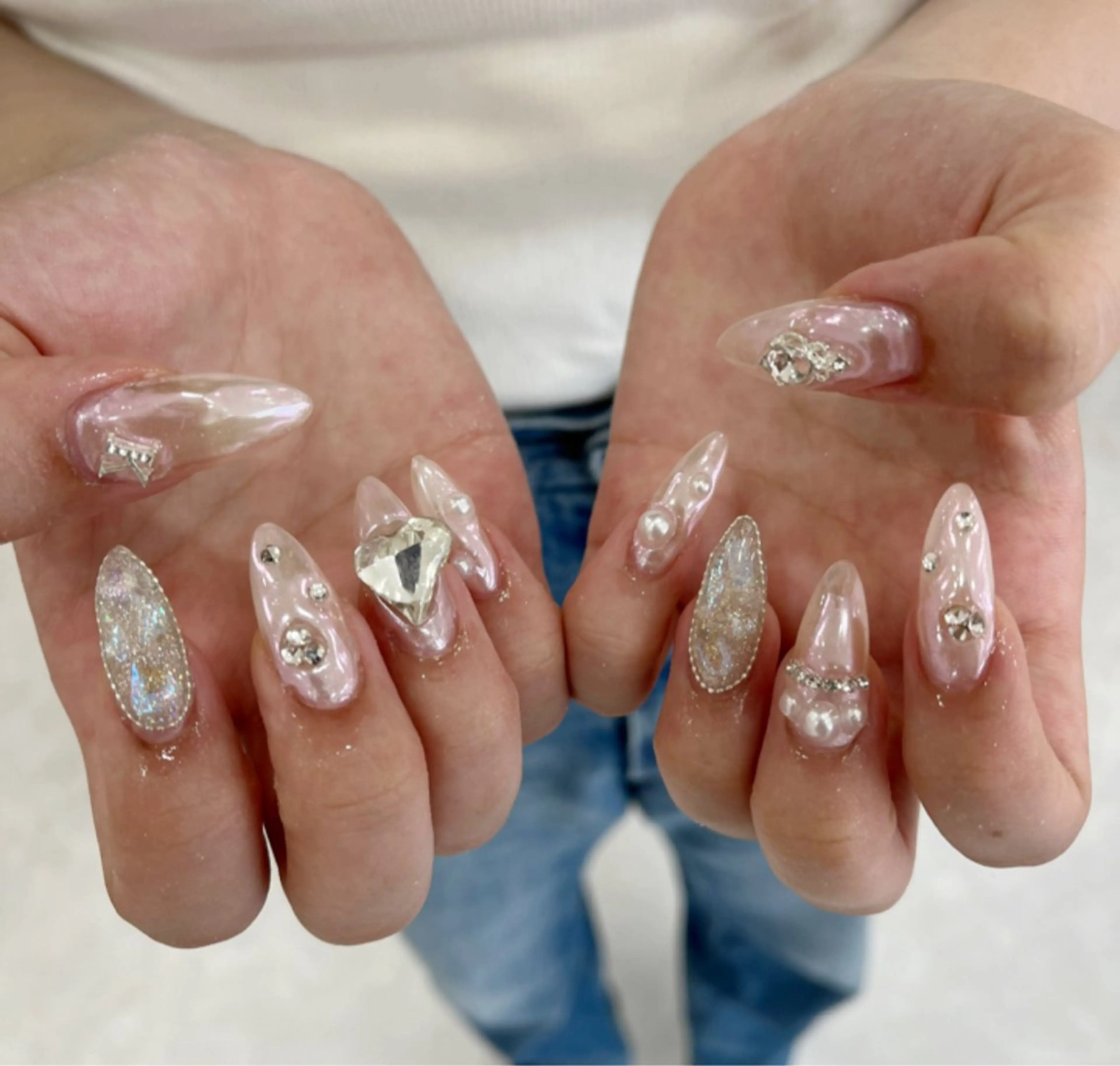 ネイル 長さ出し フットネイル ジェルネイル 韓国ネイル マグネットネイル #Amin所属・#Amin nail salonのネイルデザイン