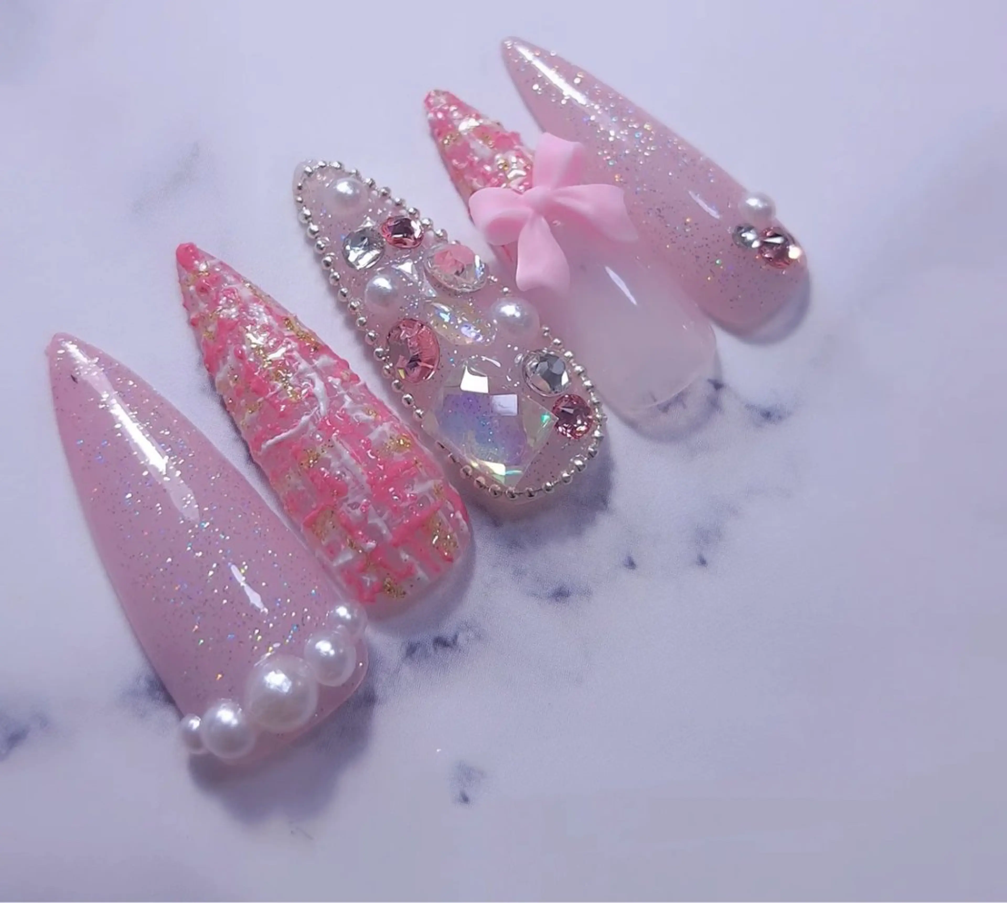 ネイル アートネイル チークネイル 長さ出し フレンチネイル ジェルネイル YK Beauty Salonのマツエク・マツパデザイン