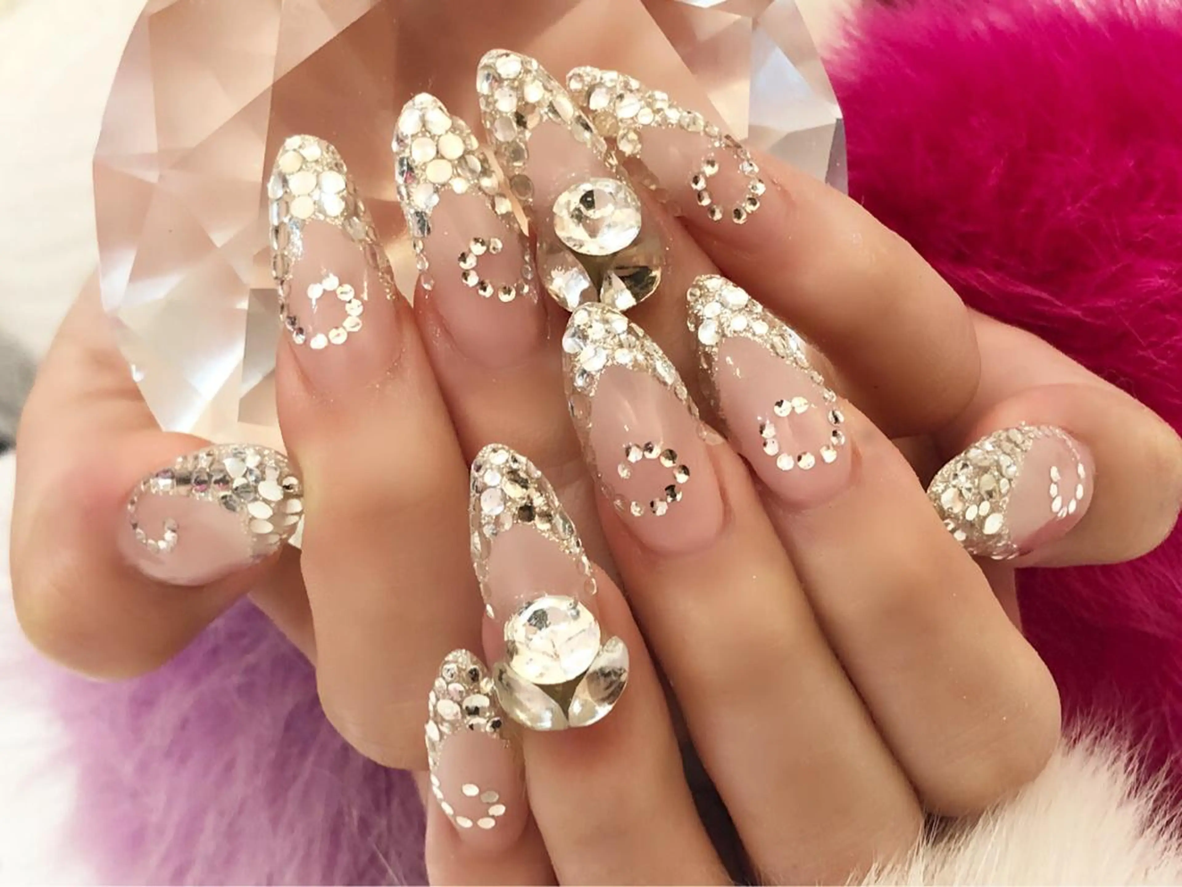 ロング カラー メンズ キッズ ネイル アートネイル キラキラネイル 持ち込み スカルプネイル ストーンネイル NAILSGOGO shibuyaのネイルデザイン