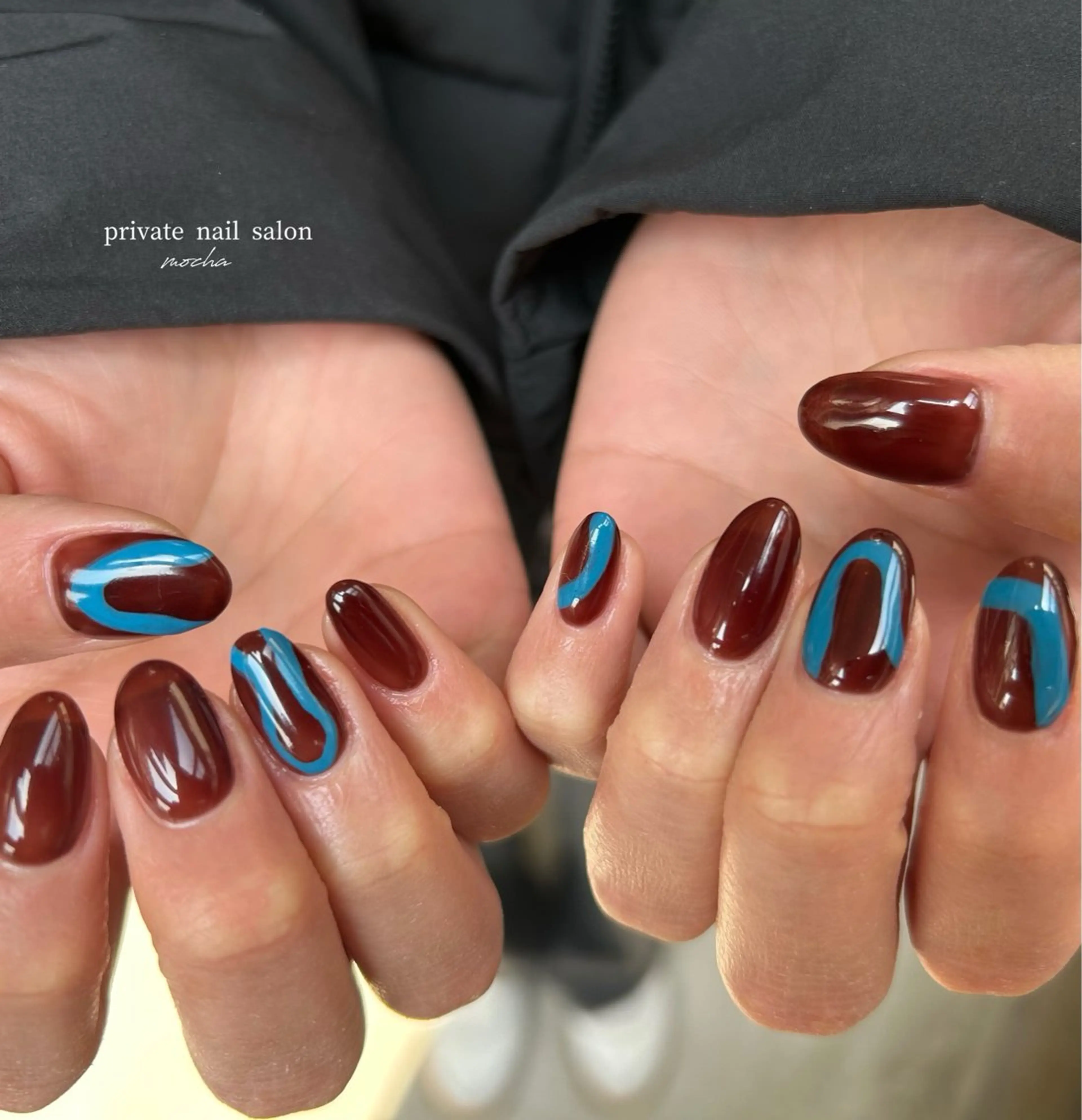 ネイル カジュアル フレンチネイル マグネットネイル ミラーネイル ニュアンスネイル ハンドネイル mocha nailのネイルデザイン