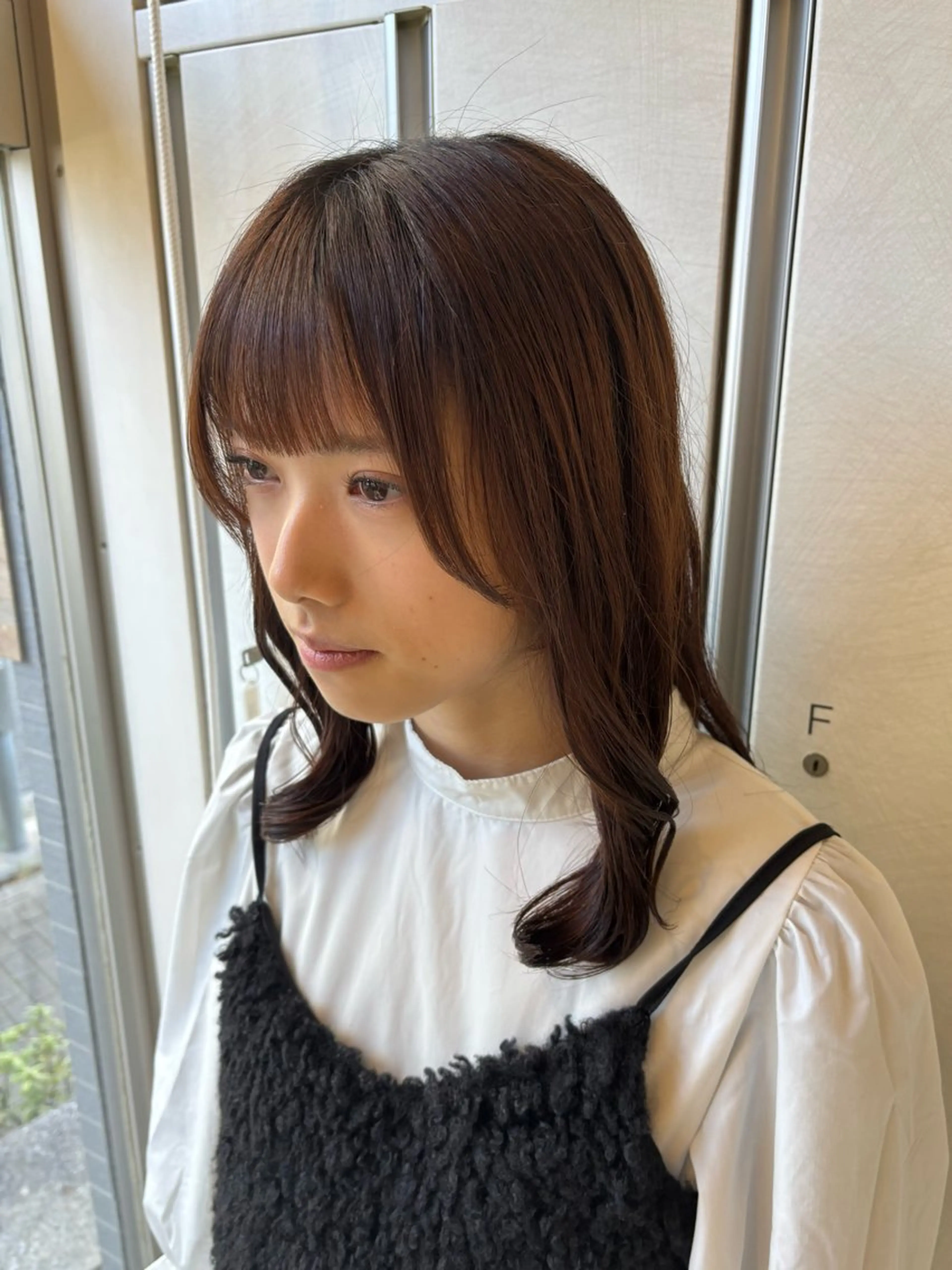 ミディアム カット パーマ レイヤーカット/ボブ /nene🍥⋆*のヘアスタイル