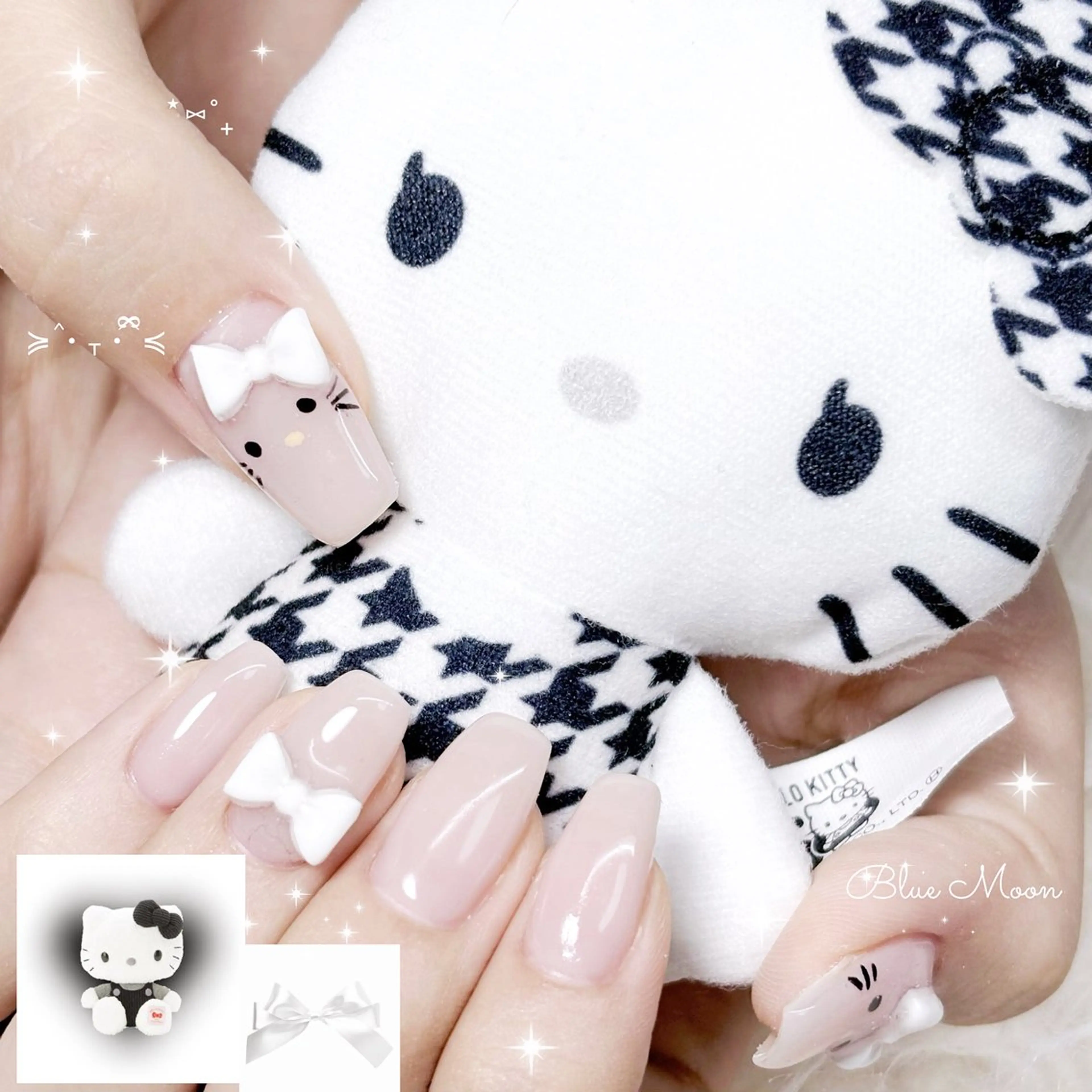 ネイル リボン ハンドネイル フットネイル nail salon Blue Moonのネイルデザイン