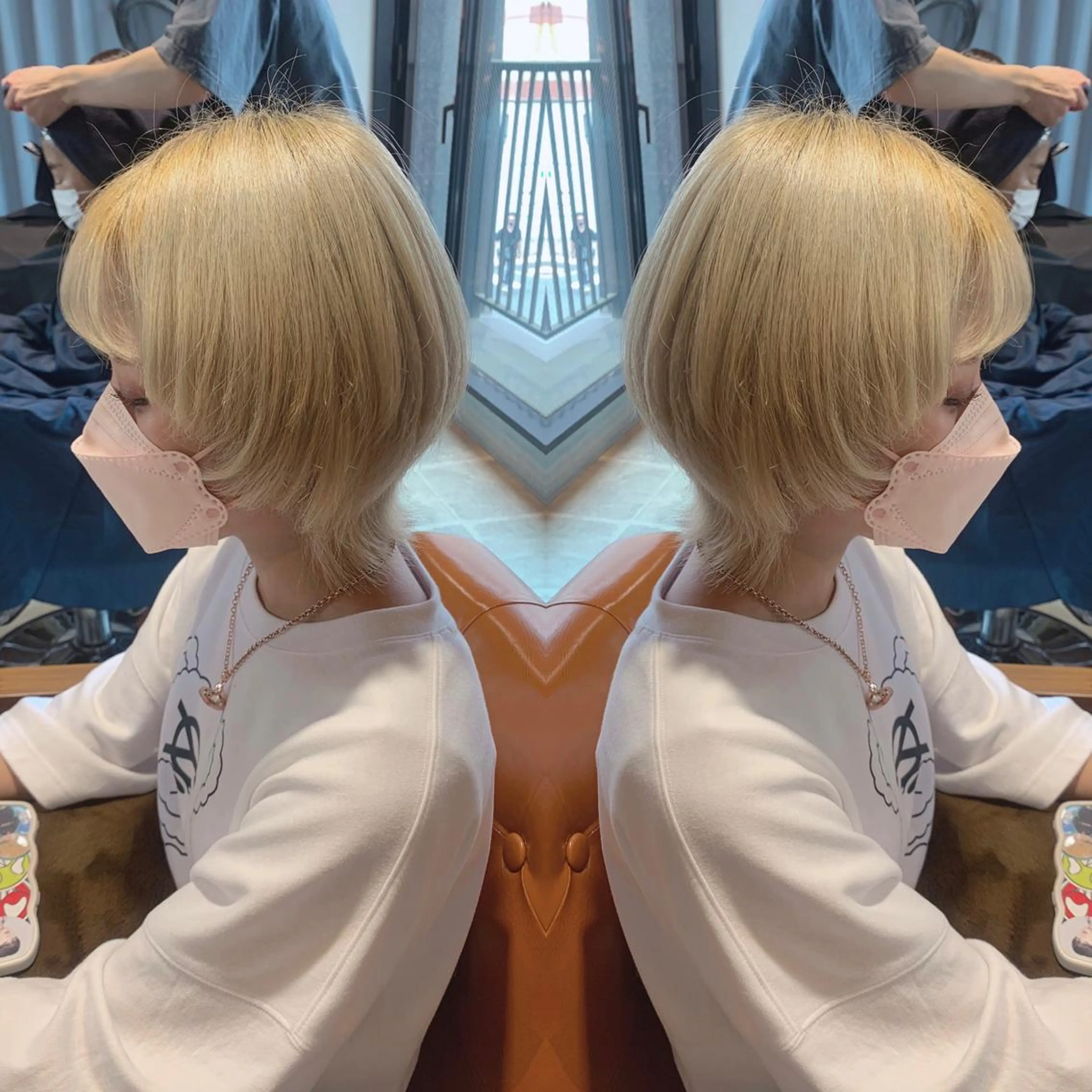 ショート カラー ベージュカラー ホワイトベージュ ショートヘア ウルフカット 韓国🇰🇷 ✂︎hair 内田愛のヘアスタイル