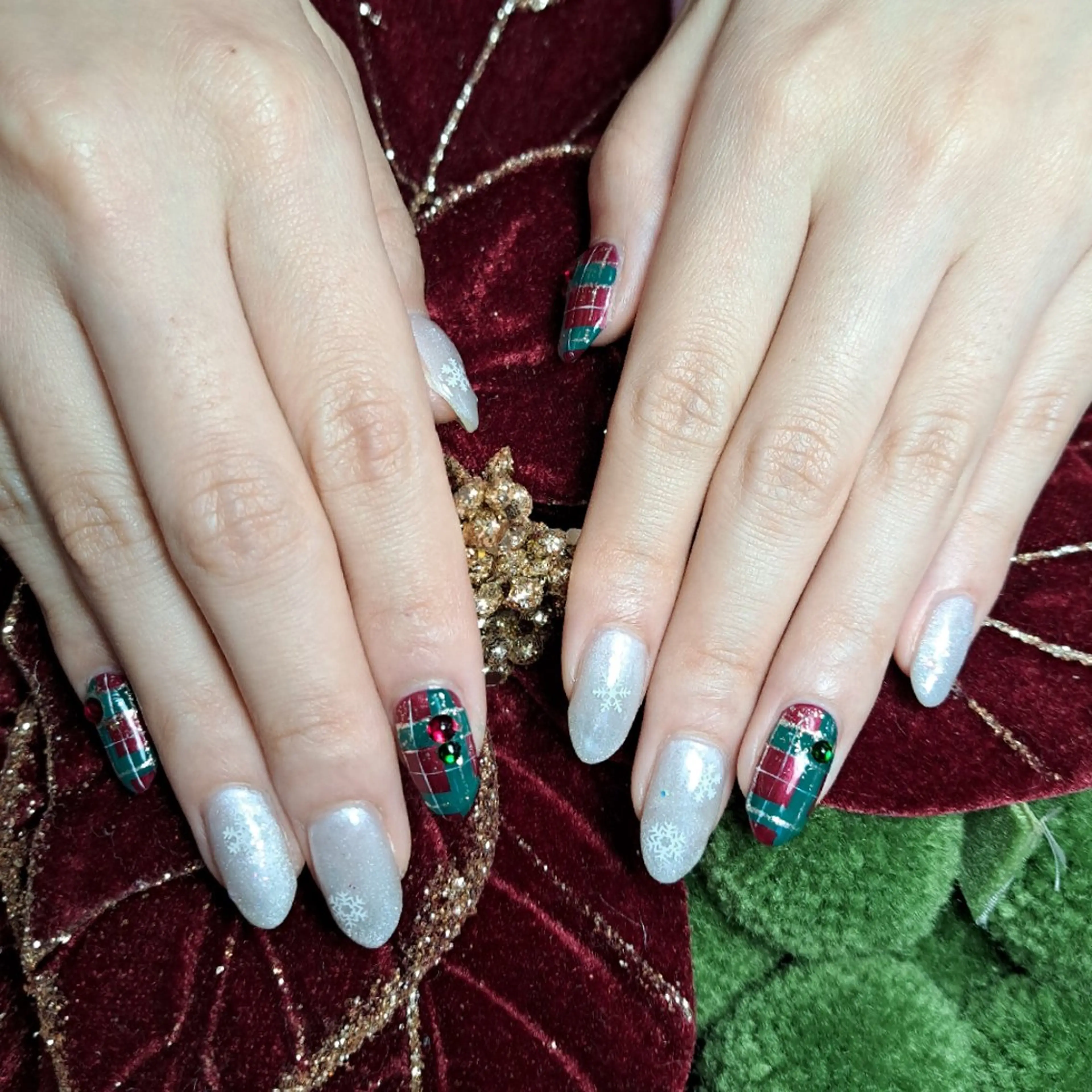 ネイル 持ち込み 冬ネイル クリスマス HAYASHI  Nのネイルデザイン