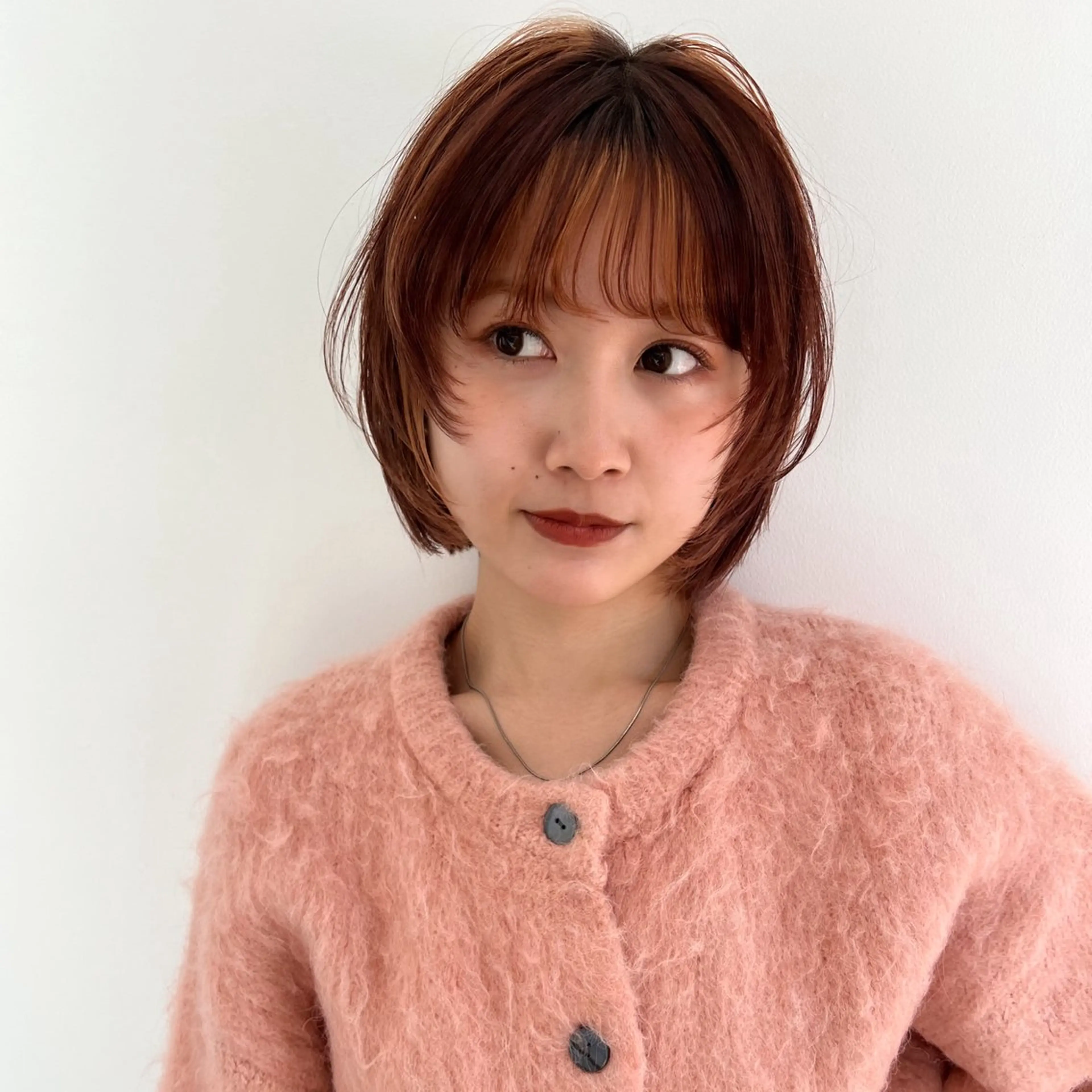 ショート カラー カット トリートメント ボブ/巻ける縮毛矯正 /韓国レイヤーはなのヘアスタイル