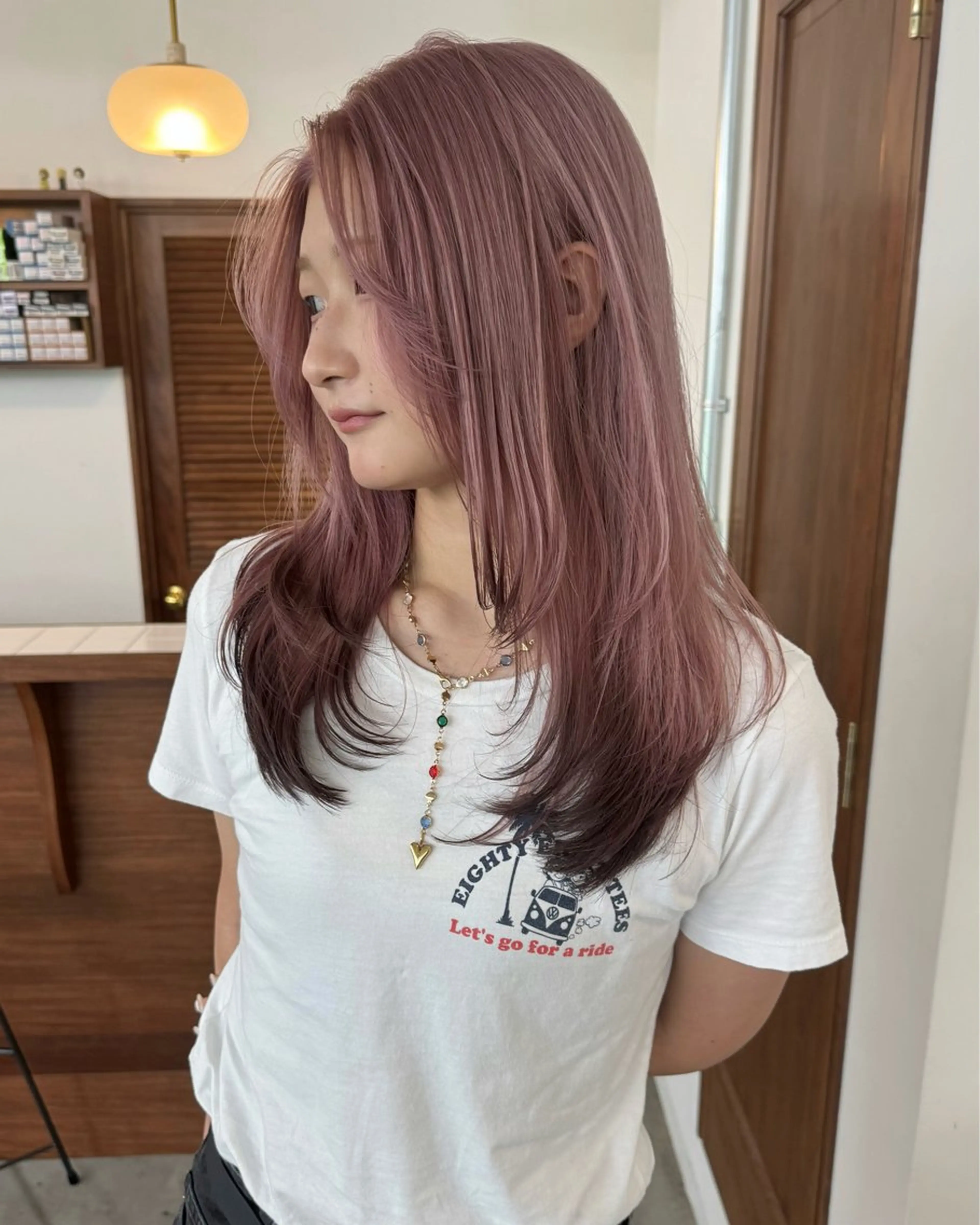 セミロング カラー ヘアカラー トリートメント ブリーチ/ハイトーン ダブルカラー/川上のヘアスタイル