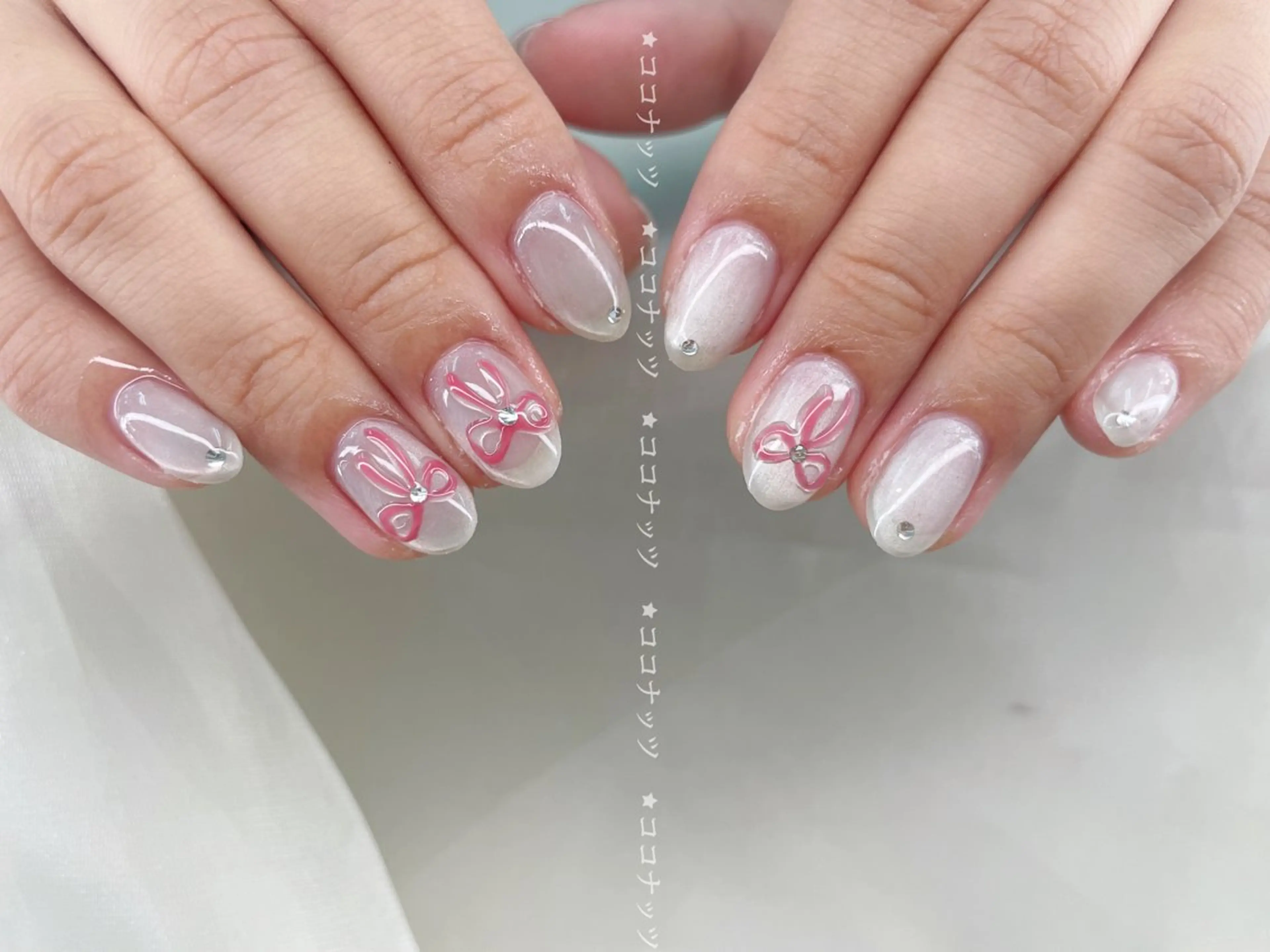 ネイル べっ甲ネイル フレンチネイル キラキラネイル マグネットネイル 大理石ネイル(マーブル) 神田 ココナッツのネイルデザイン