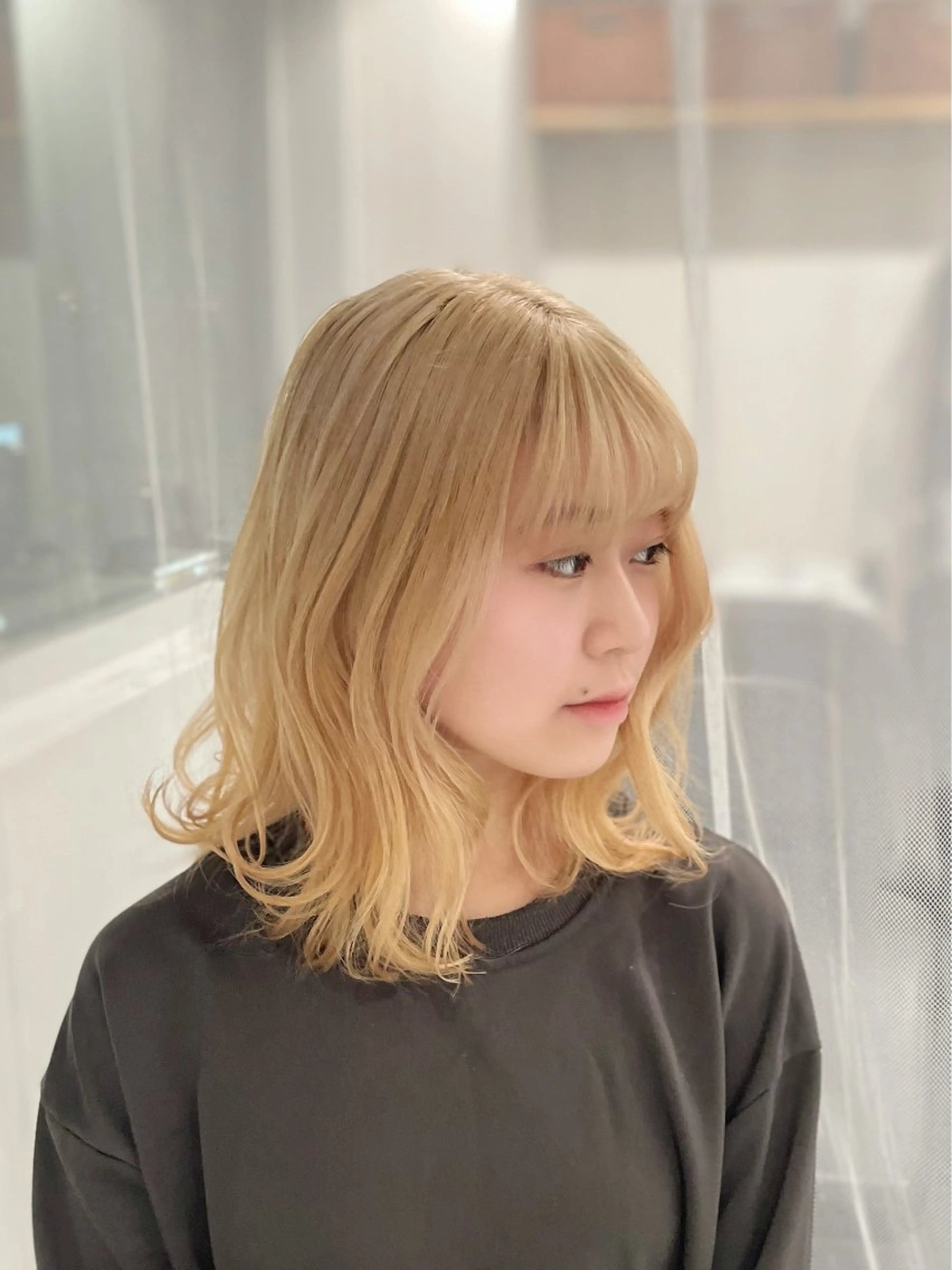 セミロング カラー ヘアカラー トリートメント GaKu/ハイトーン /ブリーチ/ブロンドのヘアスタイル