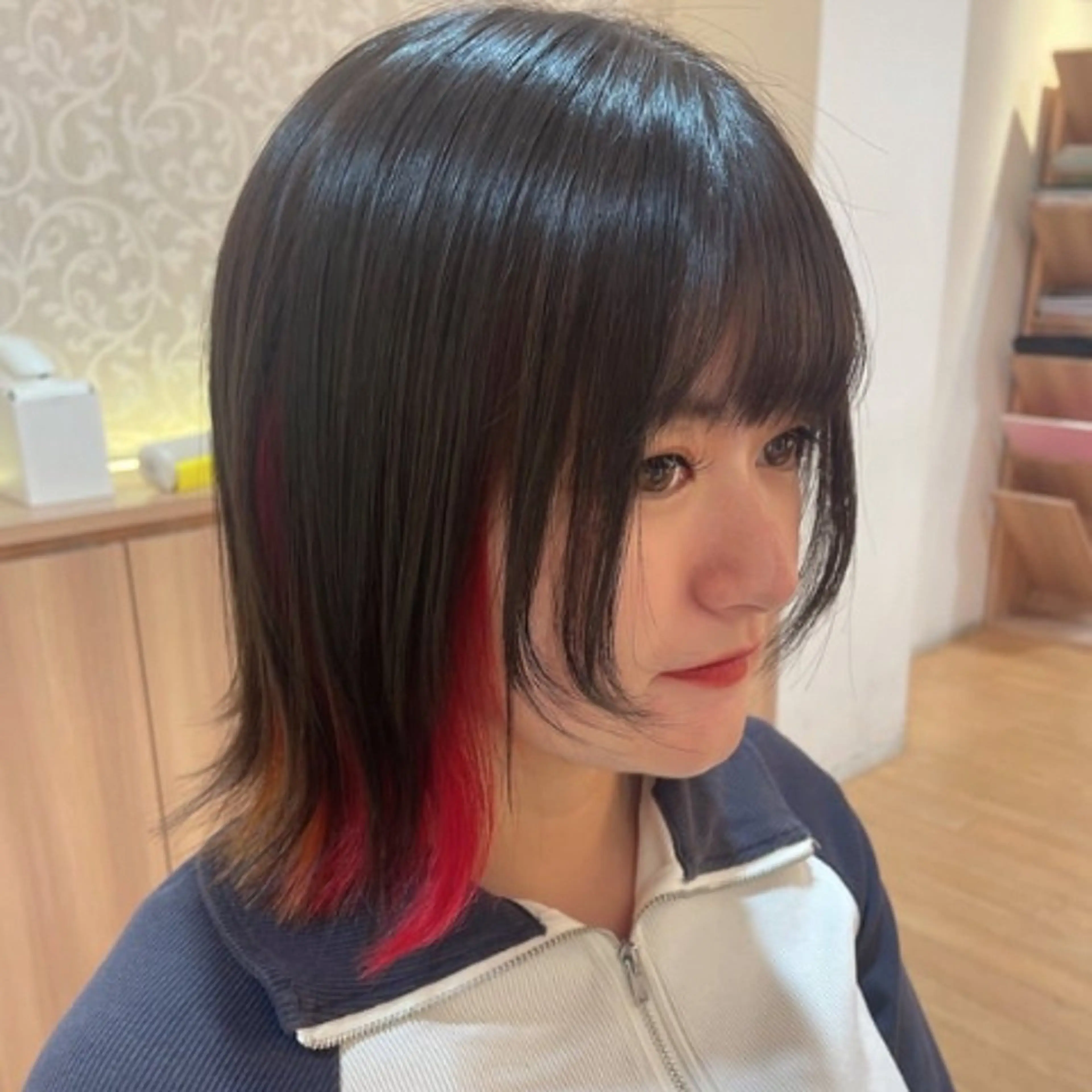 ミディアム カラー カット ヘアカラー ボブ/透明感カラー 🤍永田真穂のヘアスタイル