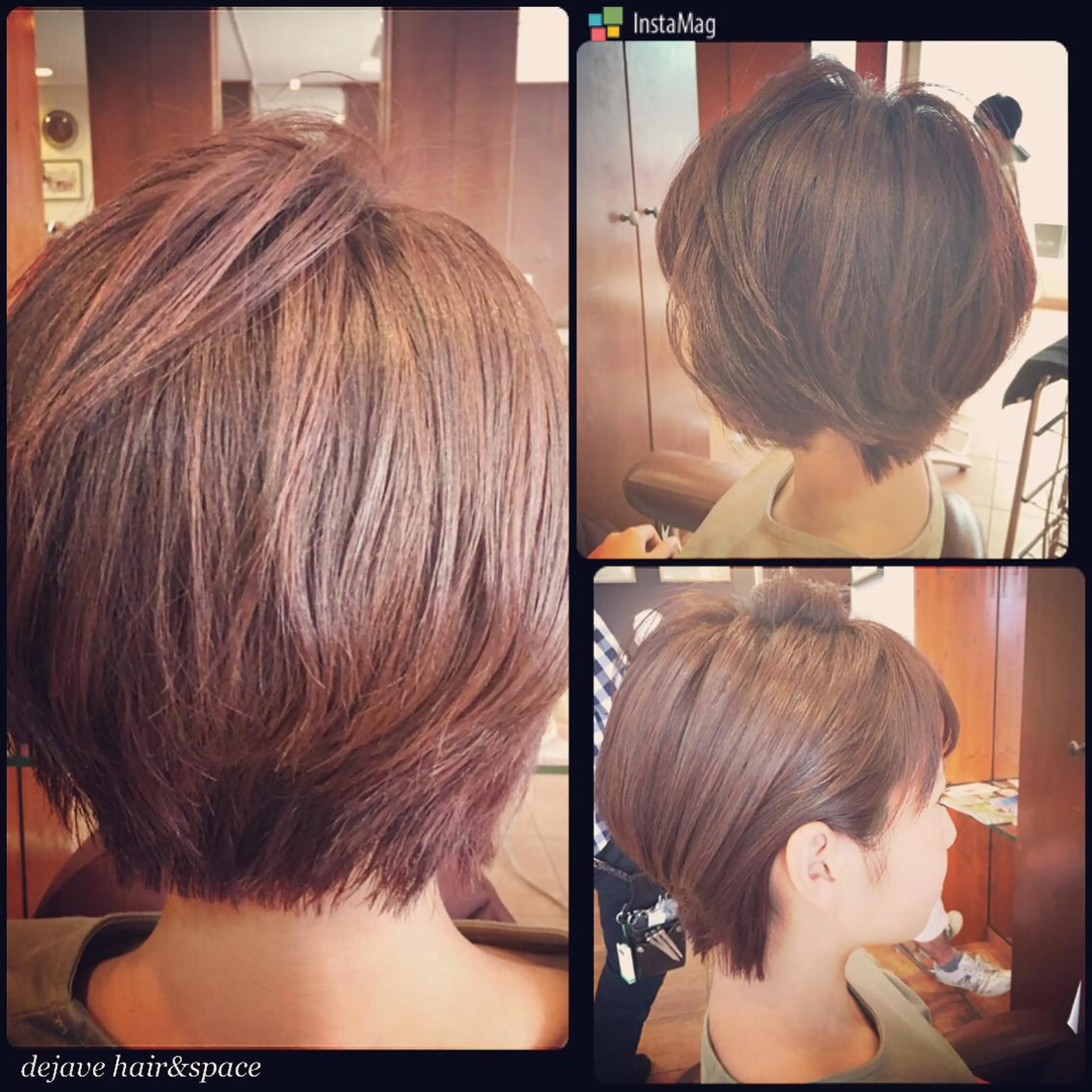 ショート ミディアム カラー パーマ ヘアアレンジ 🥛洒落髪小顔cut なら龍崎🥛のヘアスタイル