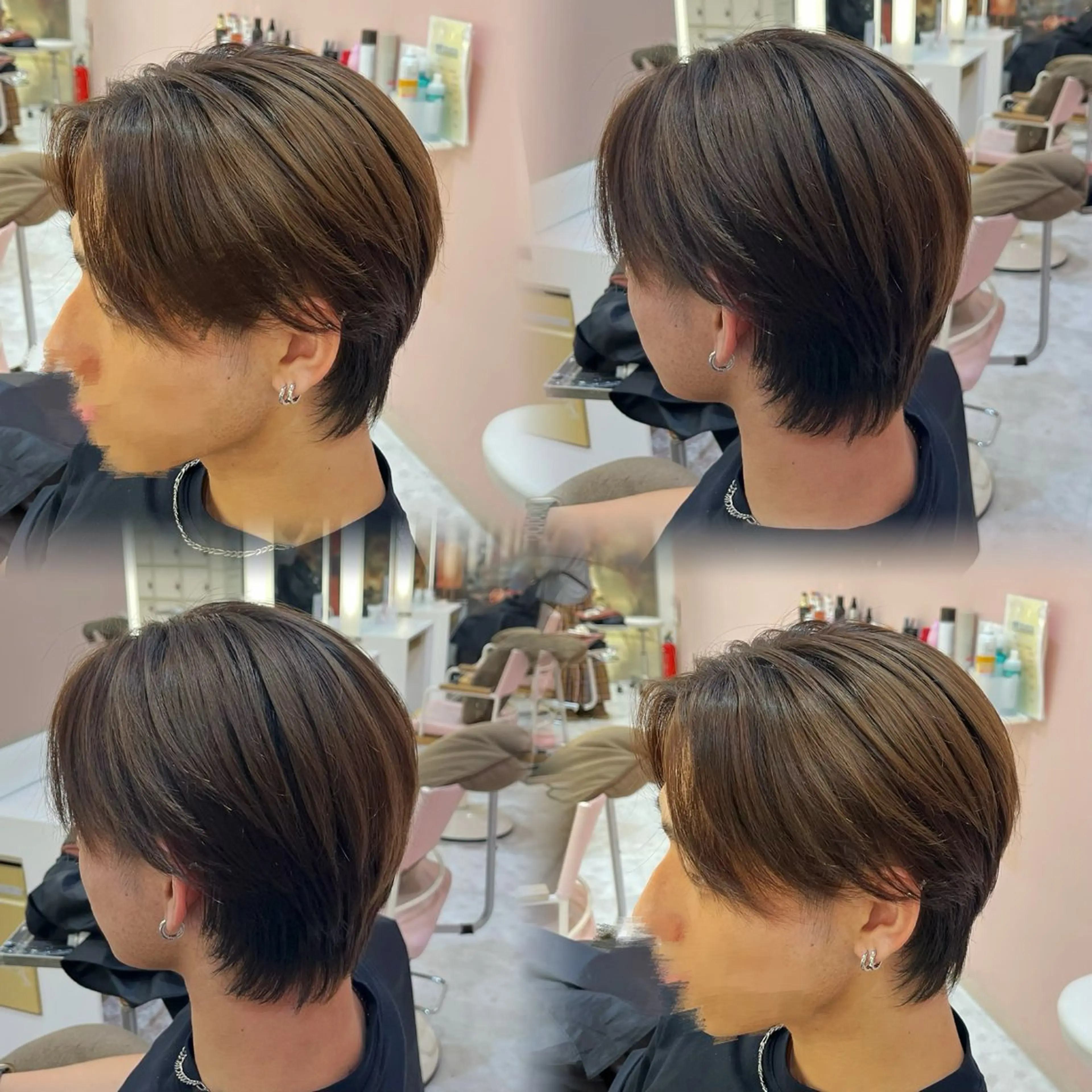 ショート メンズ 伸ばしかけ カット 🫧ダブルカラー/ パーマ/愛莉🫧のヘアスタイル