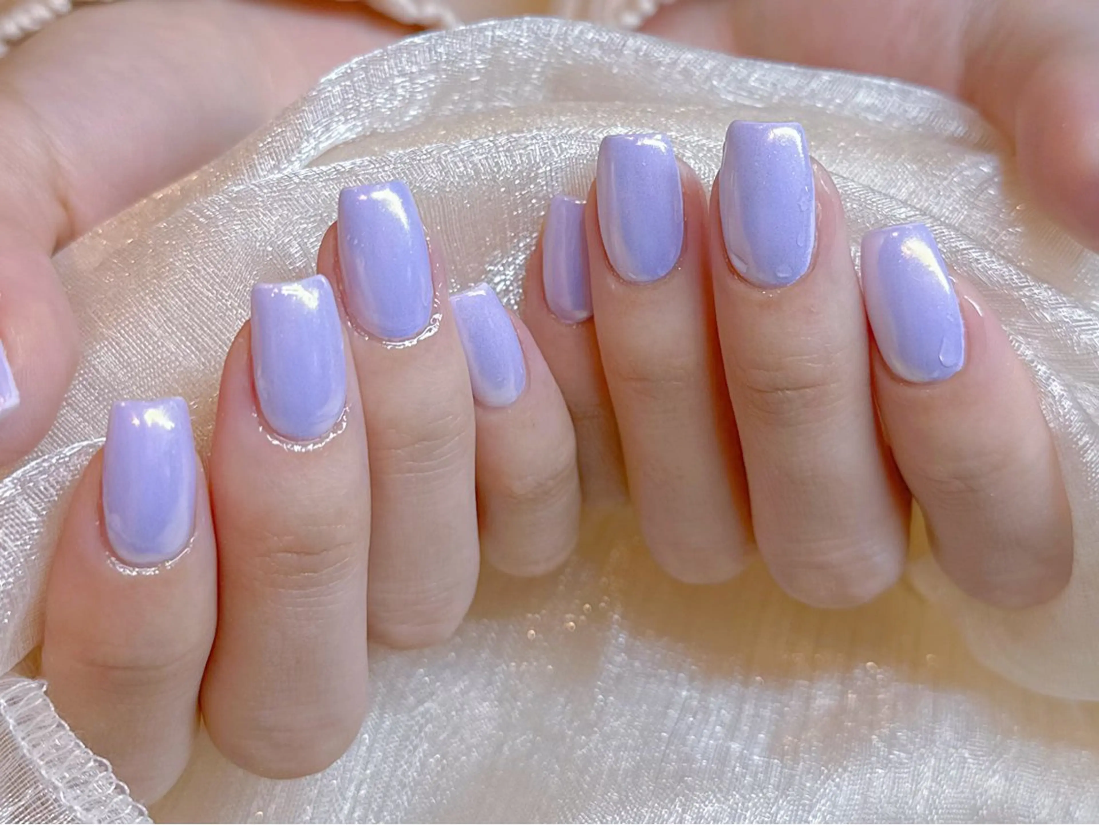 ネイル アートネイル 韓国ネイル 水色 ロングネイル マグネットネイル ハンドネイル ハンドケア NailDemure 【銀座店】のネイルデザイン