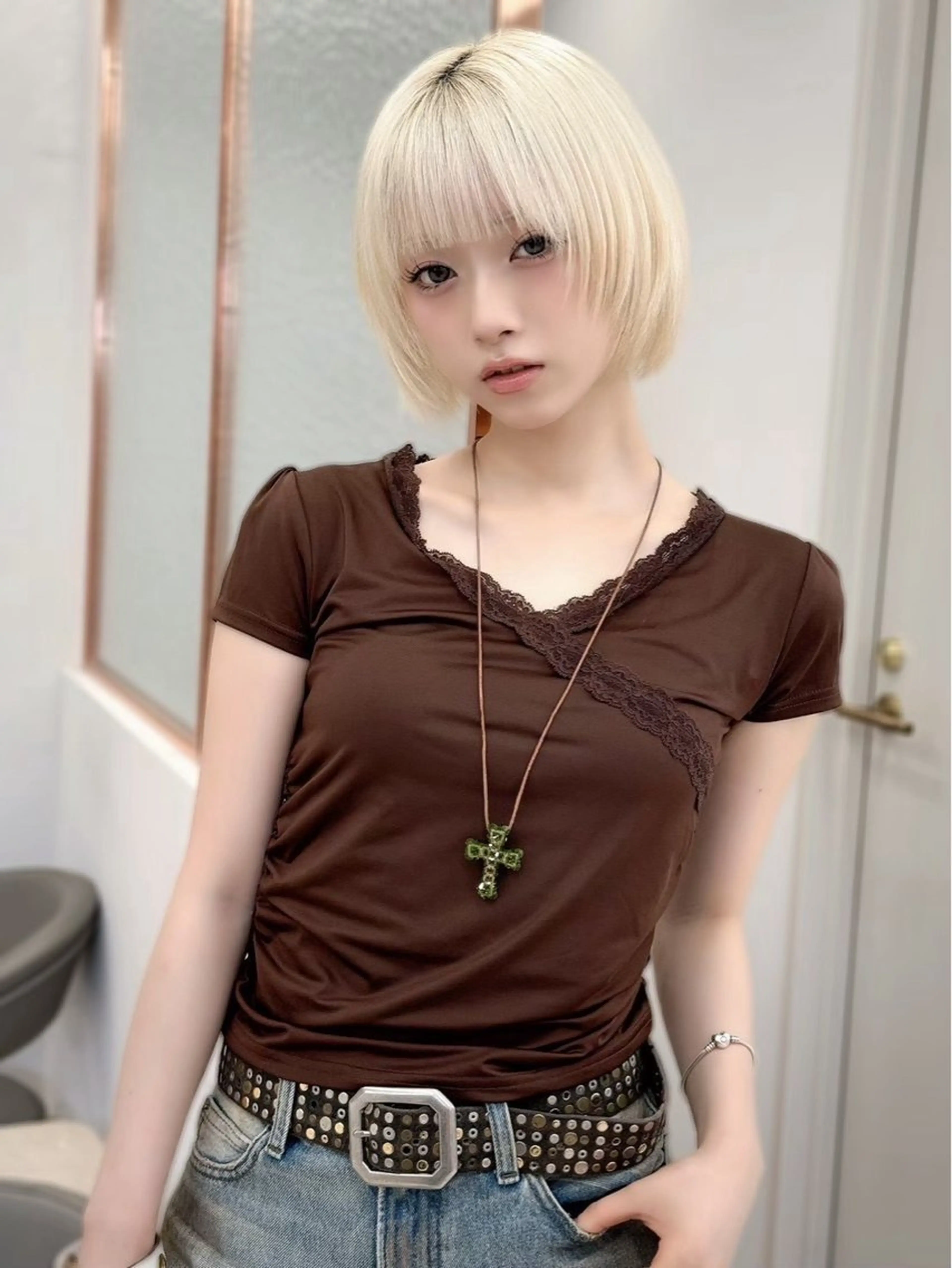 セミロング カラー カット ヘアカラー トリートメント ケアブリーチ/ 髪質改善/垣尾颯大のヘアスタイル