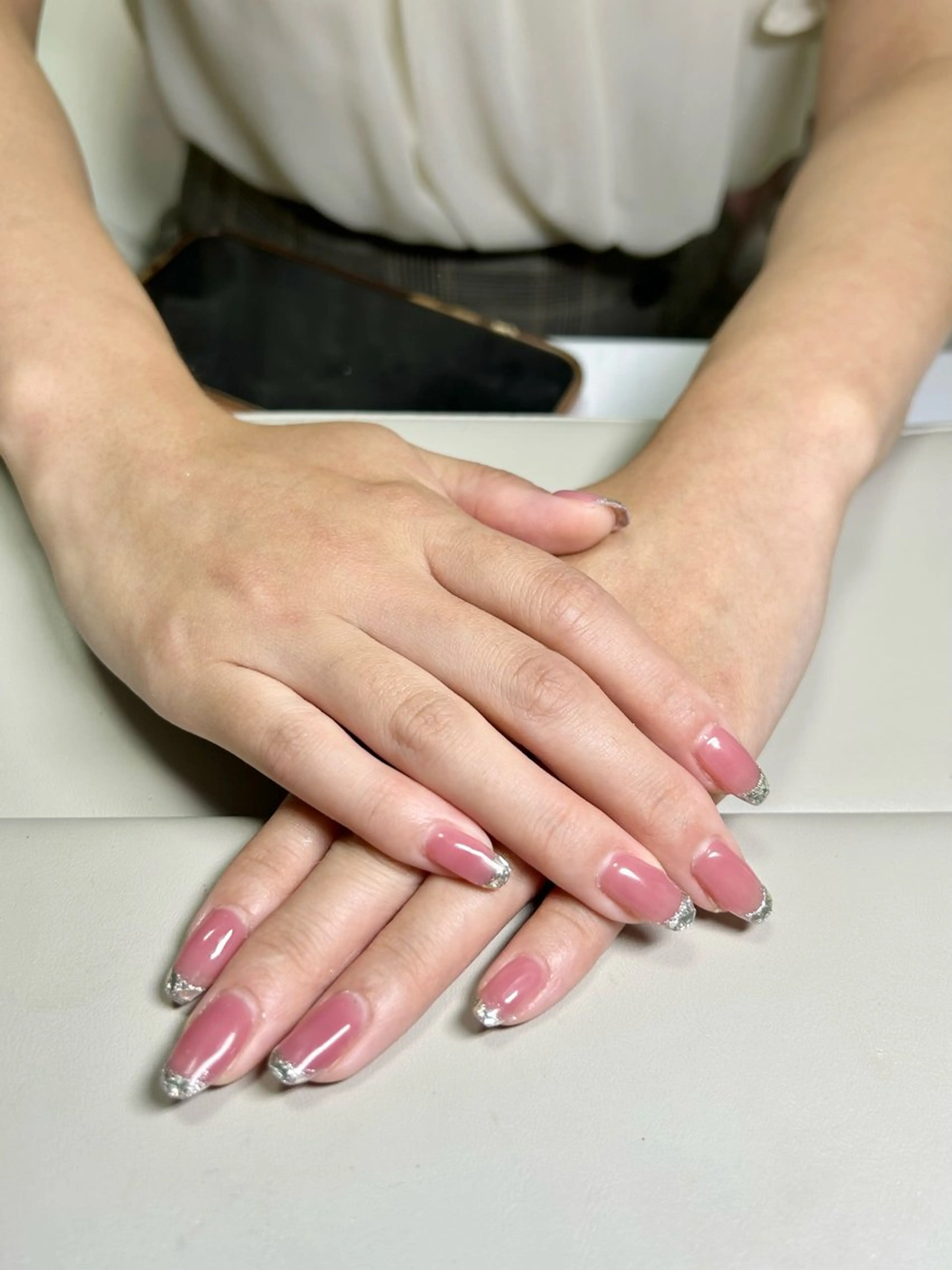 ガラスフレンチ💅🌟（オフ有り）の写真