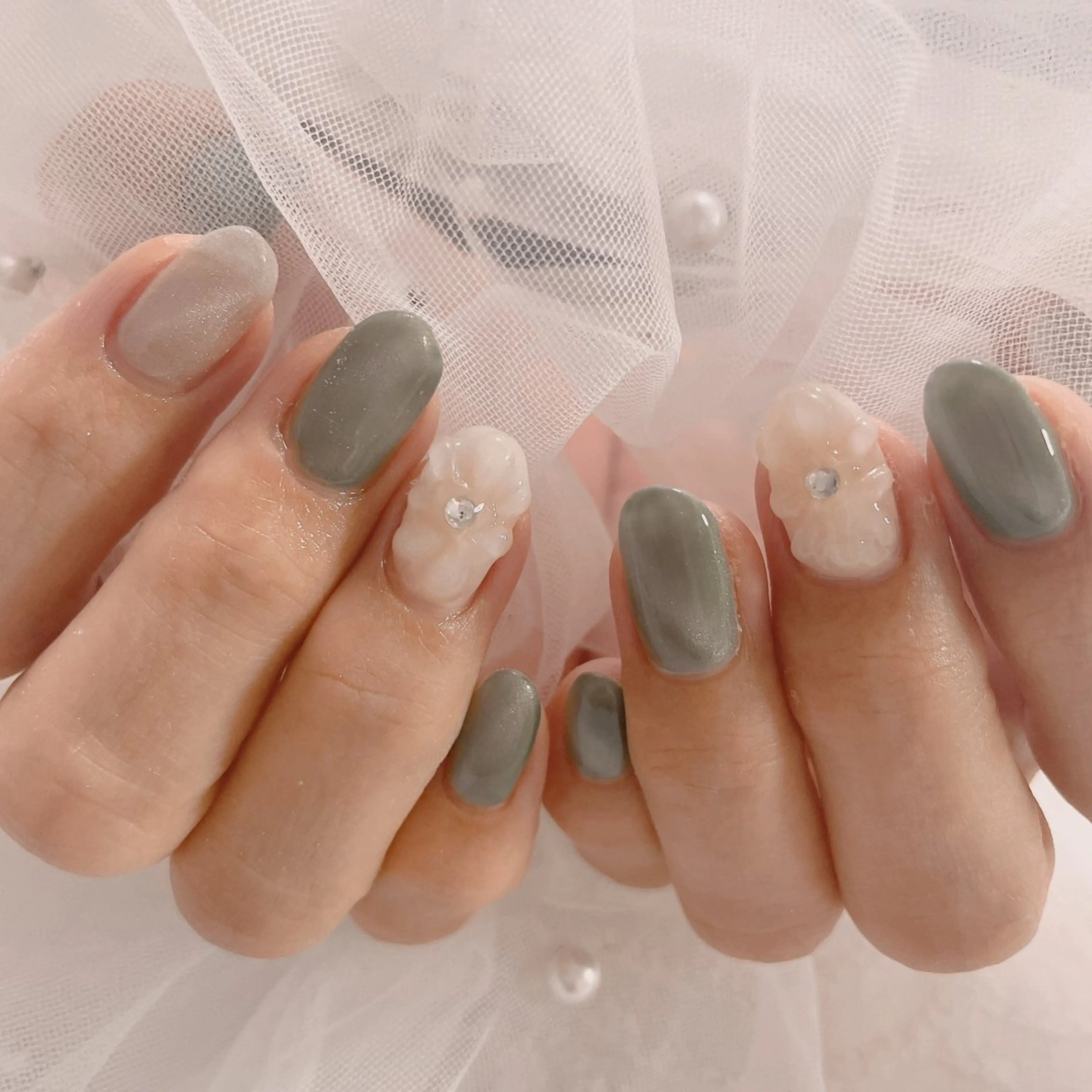 ネイル フラワーネイル ぷっくりネイル ハンドネイル なっちゃん所属・ネイルサロン なっちゃん(古千谷)のネイルデザイン