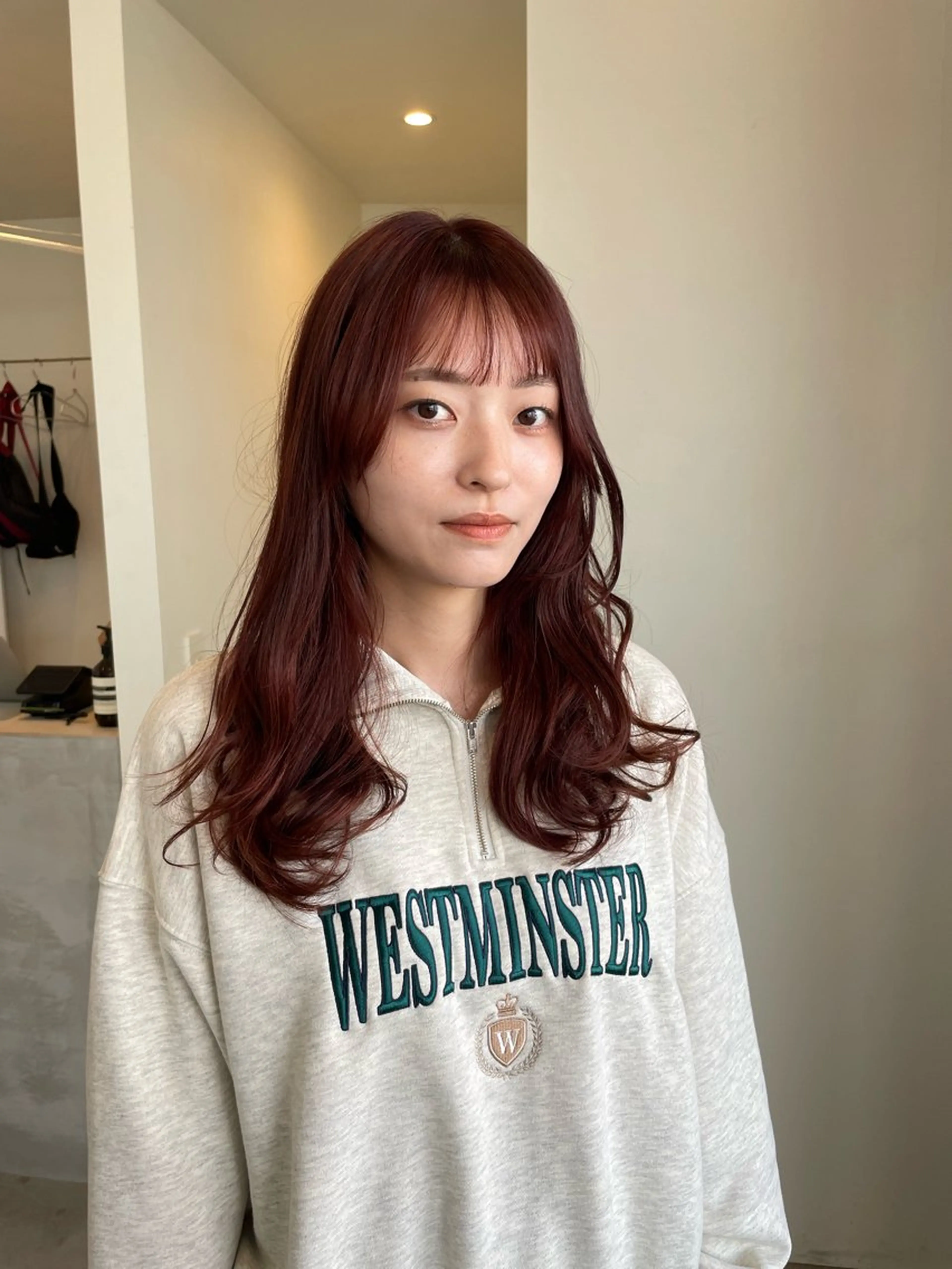 セミロング カラー ブラウンカラー ピンクカラー ピンクブラウン カット ヘアカラー CITA （シータ）所属・板井 美紗都のヘアスタイル