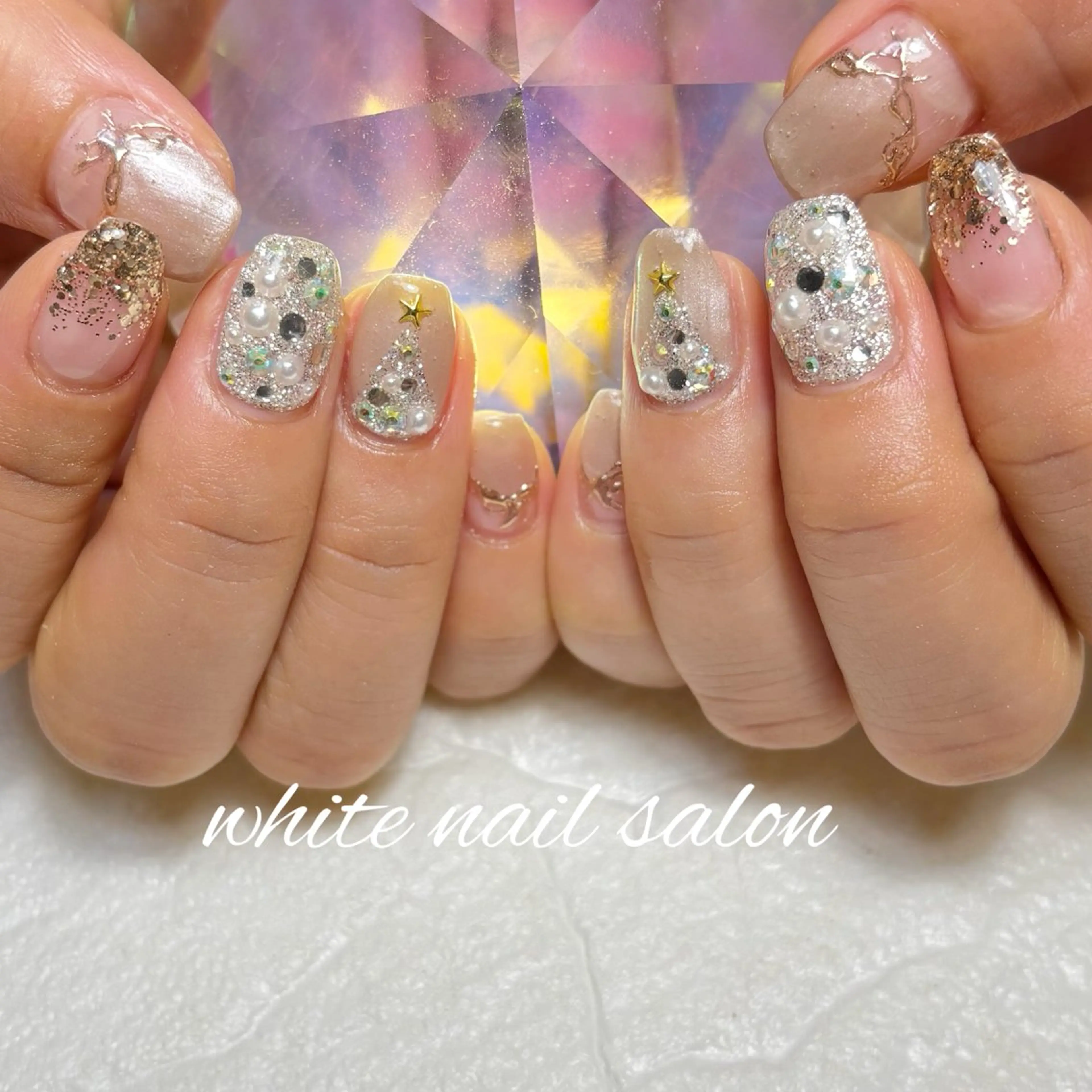 ネイル フットネイル ラメ(グリッター) ハンドネイル white nail salonのネイルデザイン