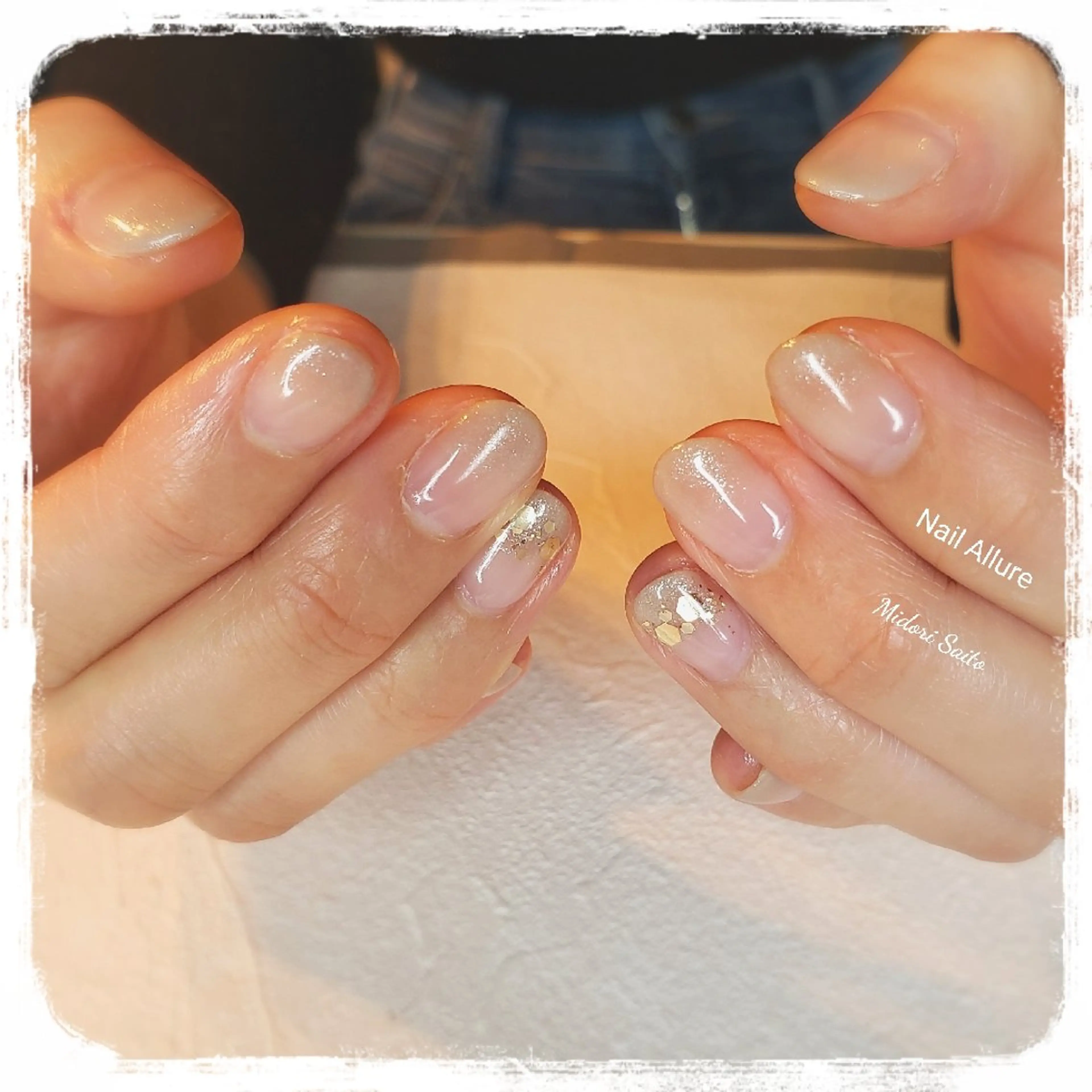 ネイル ジェルネイル グラデーション オフィスネイル スカルプネイル ショートネイル Nail Allure(ネイル アルーア)所属・Nail Allureのネイルデザイン