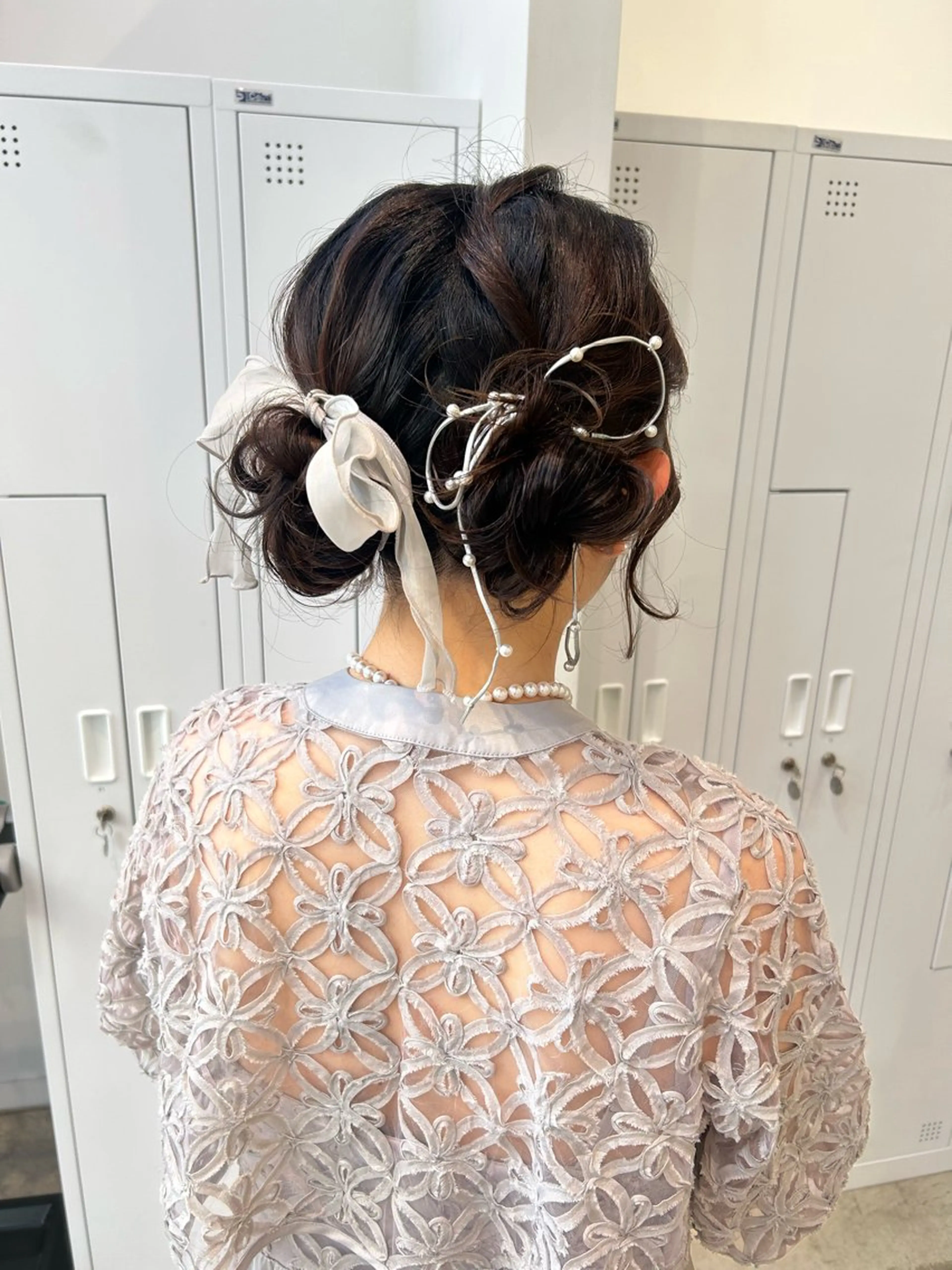 セミロング カラー ヘアアレンジ 結婚式・ブライダル ヘアセット yuka .のヘアスタイル