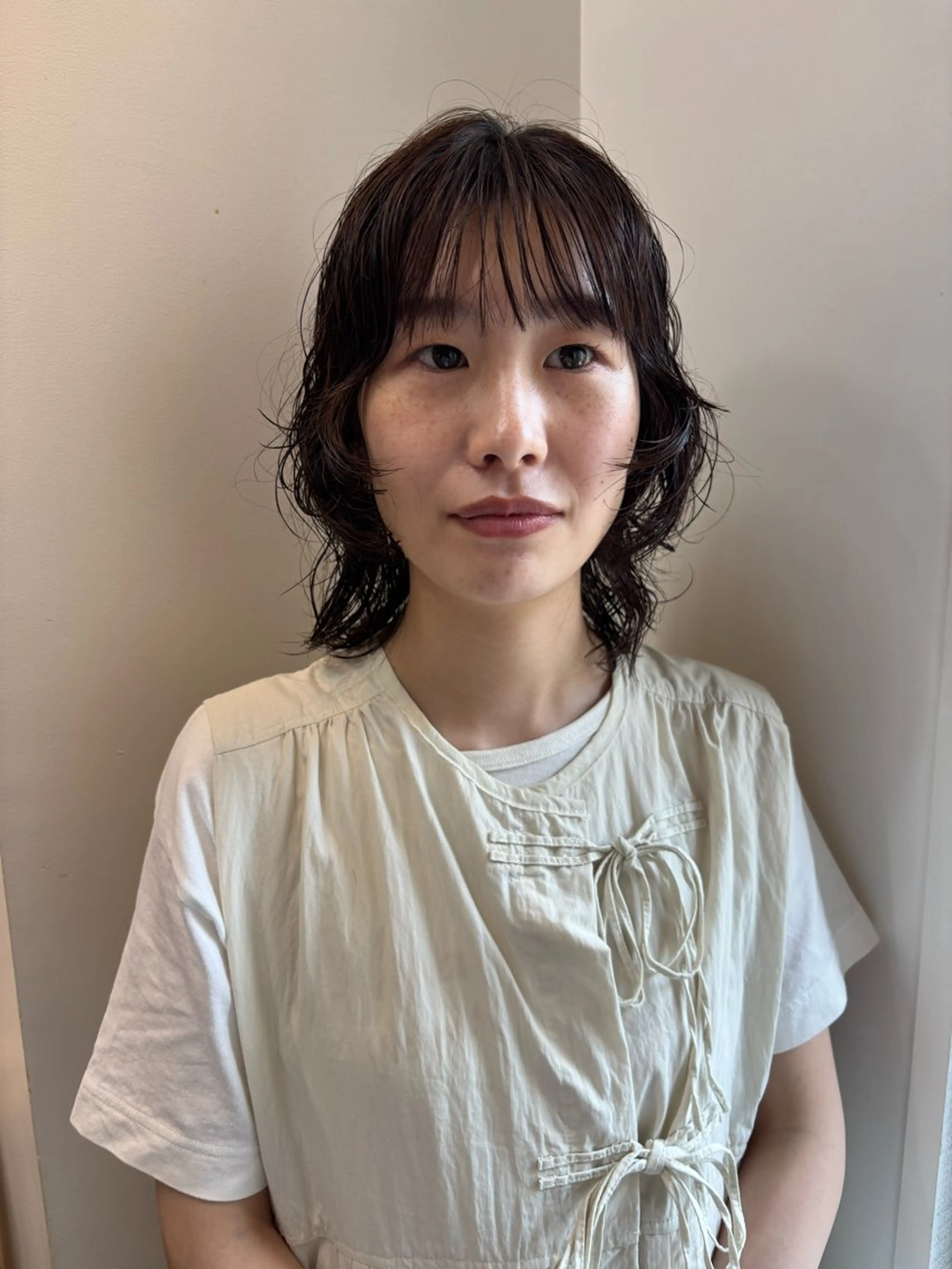 ミディアム パーマ 永田 愛莉のヘアスタイル