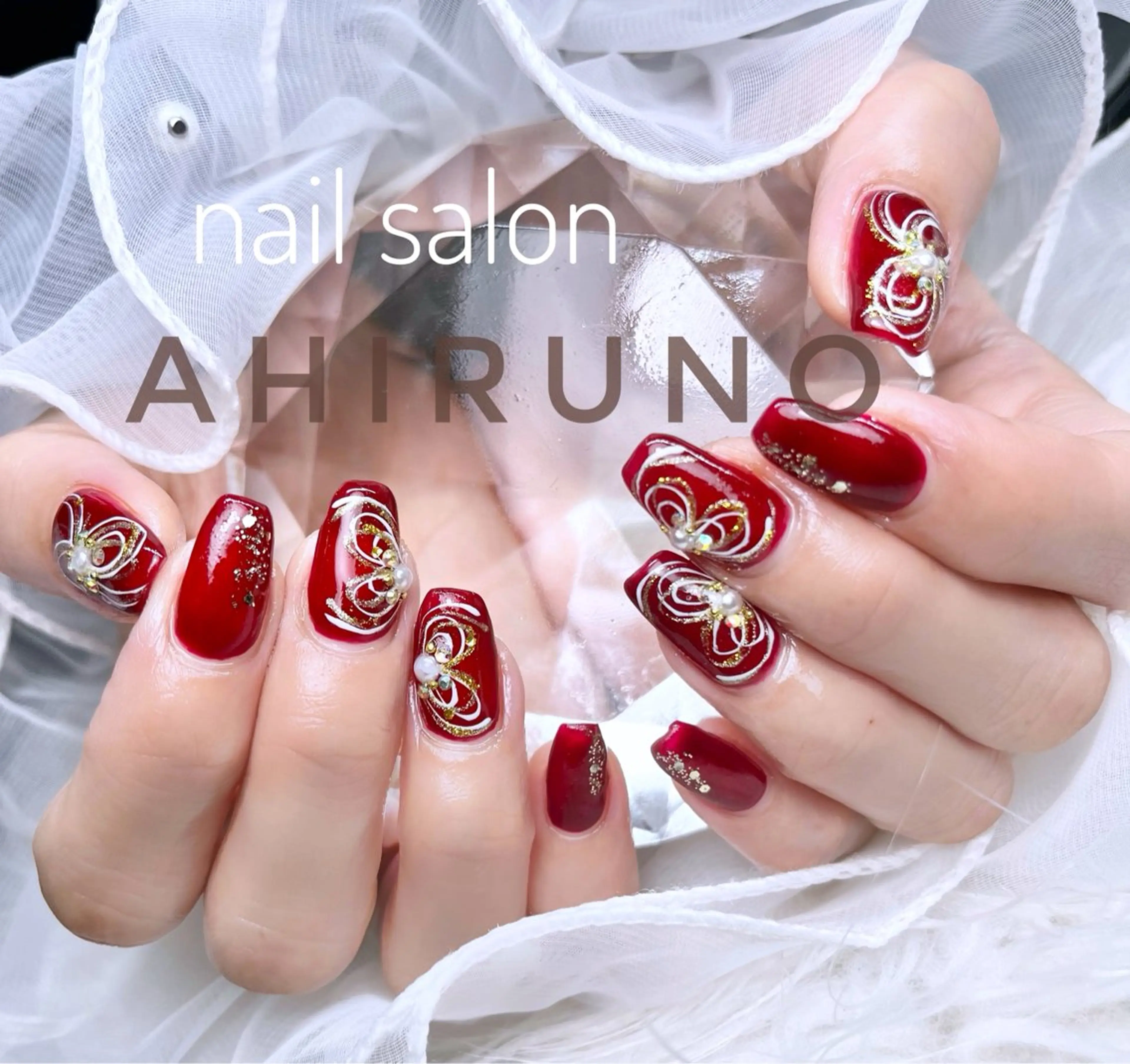 ネイル 赤色 ａｈｉｒｕｎｏ ✿ ｙｕiのネイルデザイン