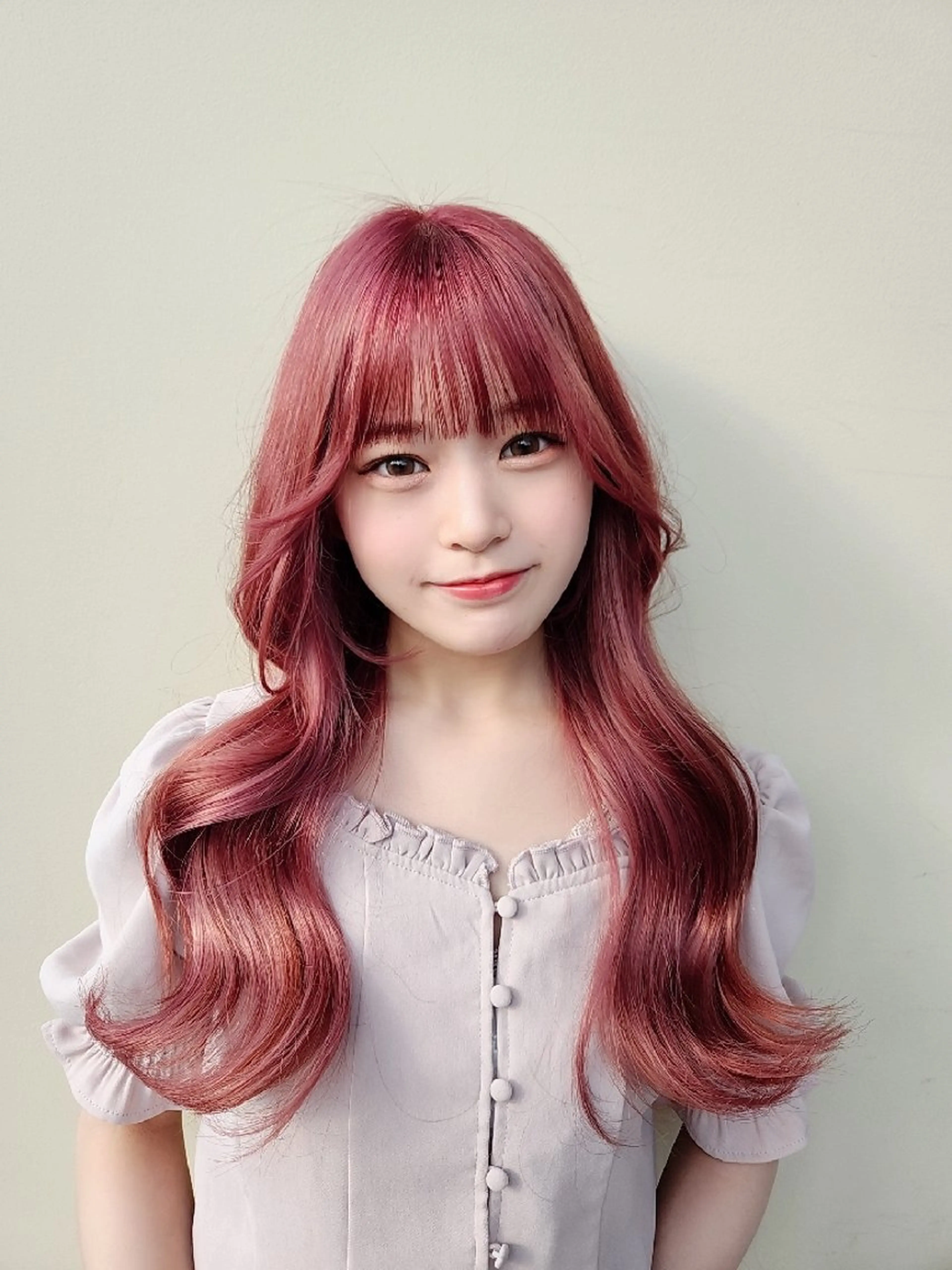 ロング カラー カット ヘアカラー トリートメント Nanako。/韓国 ヘア/顔周りカットのヘアスタイル