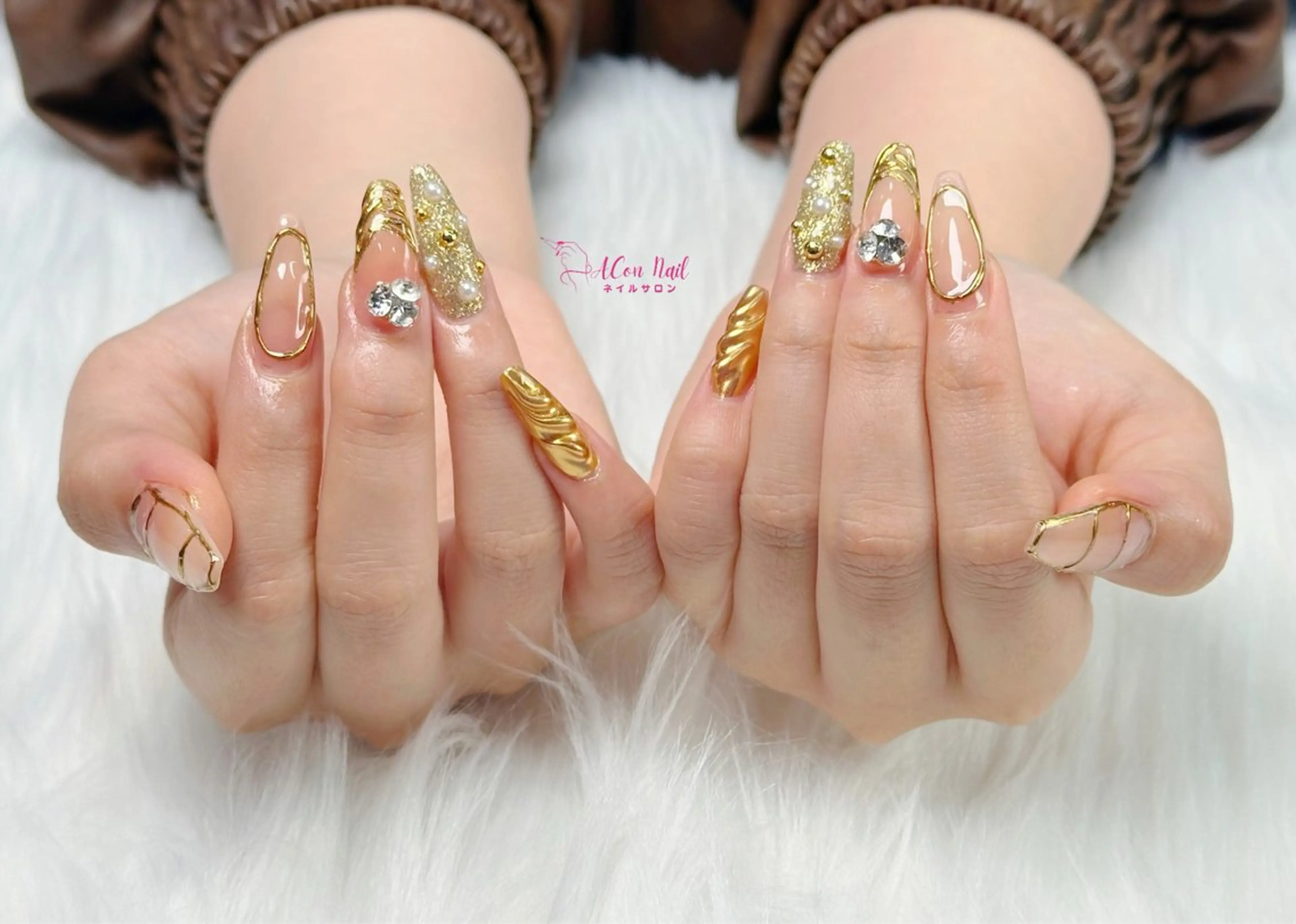 ネイル 桜ネイル 長さ出し フラワーネイル フレンチネイル ジェルネイル ハンドネイル AConNailSalon所属・ACon NailSalonのネイルデザイン