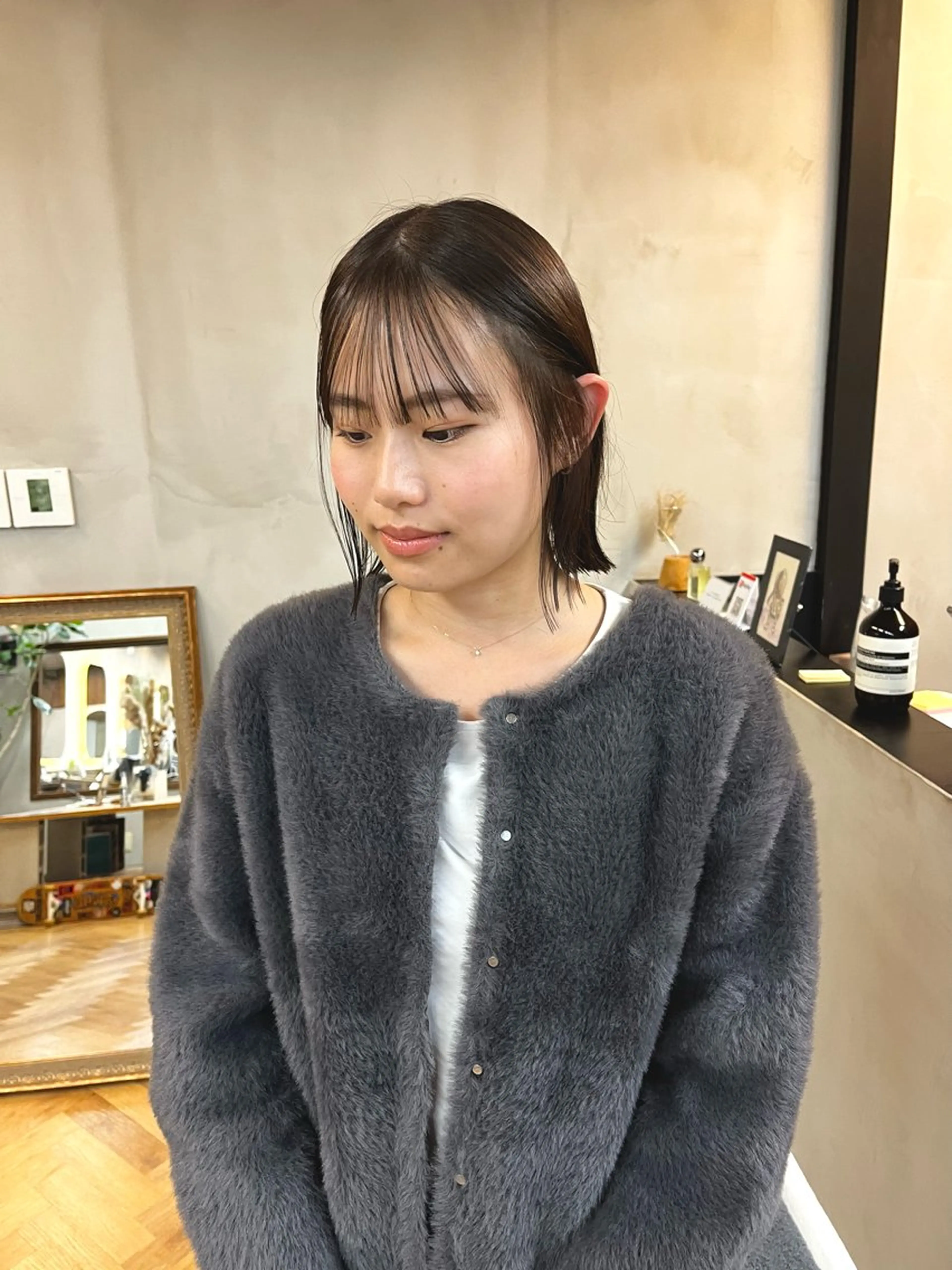 ショート カラー ヘアアレンジ ブリーチ ブリーチなしカラー ボブ esu 心斎橋店所属・ena/ブリーチなし 心斎橋・ベージュ🎀のヘアスタイル