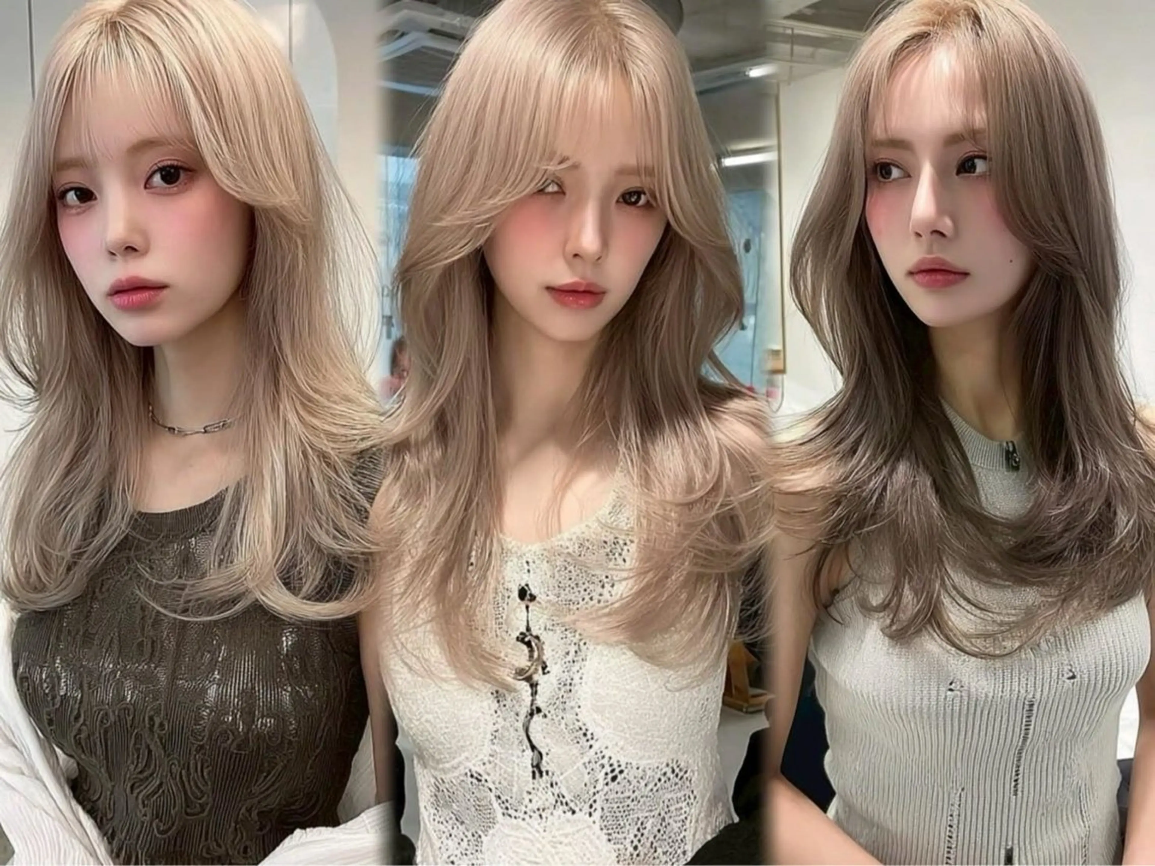 ミディアム カラー ブリーチ ブロンド ハイトーンカラー ヘアカラー 🌿レイヤー/ブリー チ/🌿‬JINのヘアスタイル