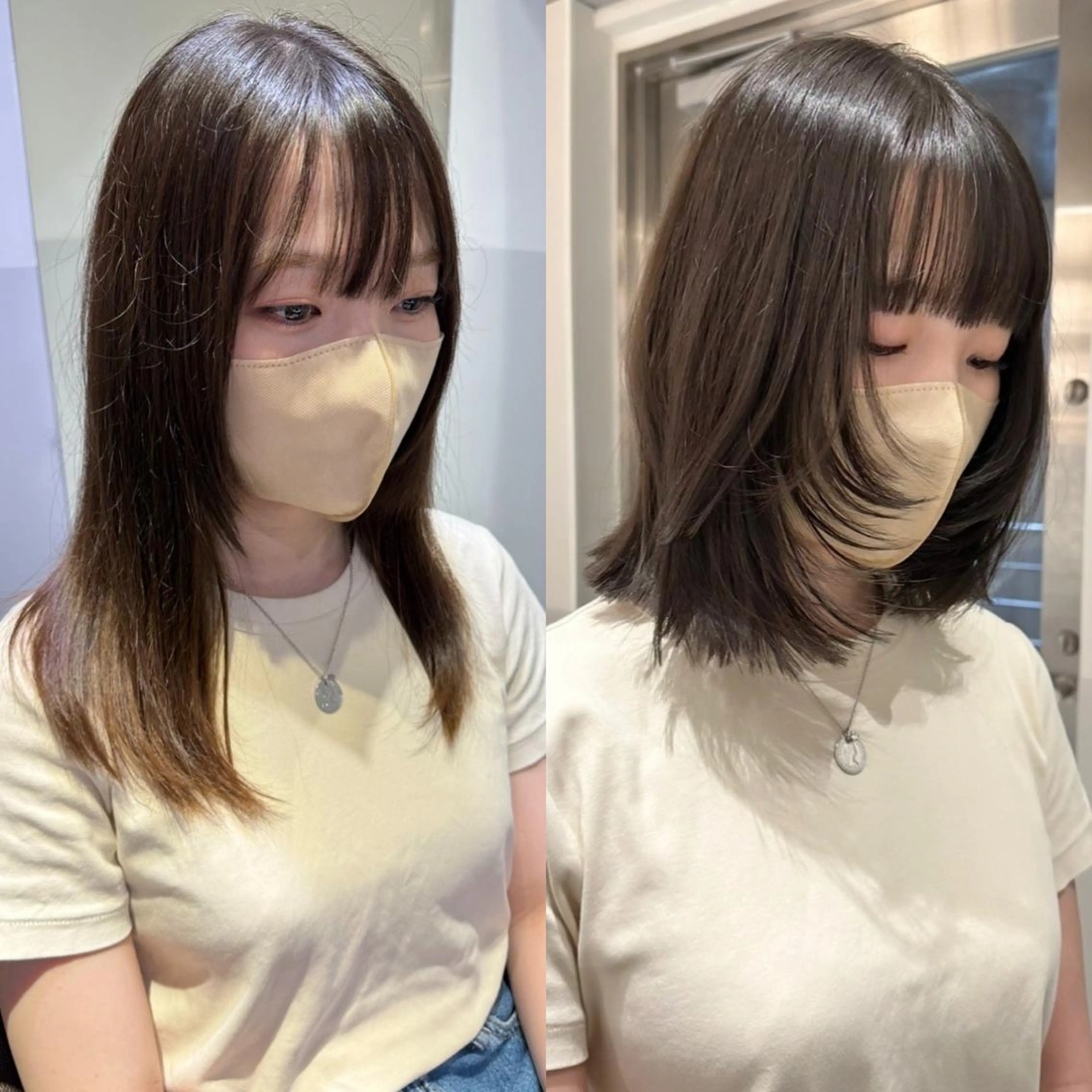 ミディアム カット ヘアカラー トリートメント ୨୧柔らかいカラー nozomi ୨୧のヘアスタイル