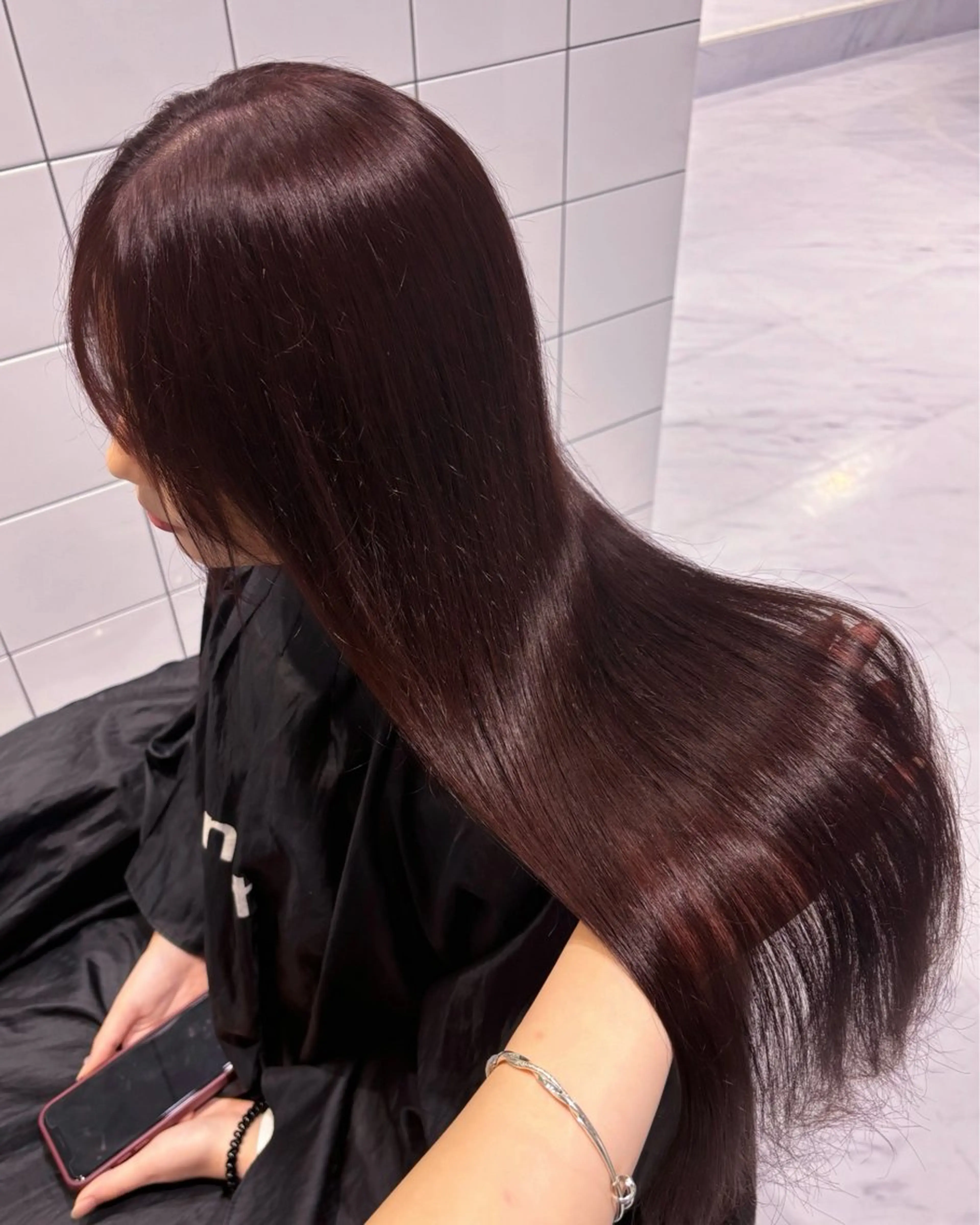 ロング カラー ヘアカラー トリートメント ヘッドスパ ヘアセット 表参道♡暗髪^ྀི 艶カラー♡アユミのヘアスタイル