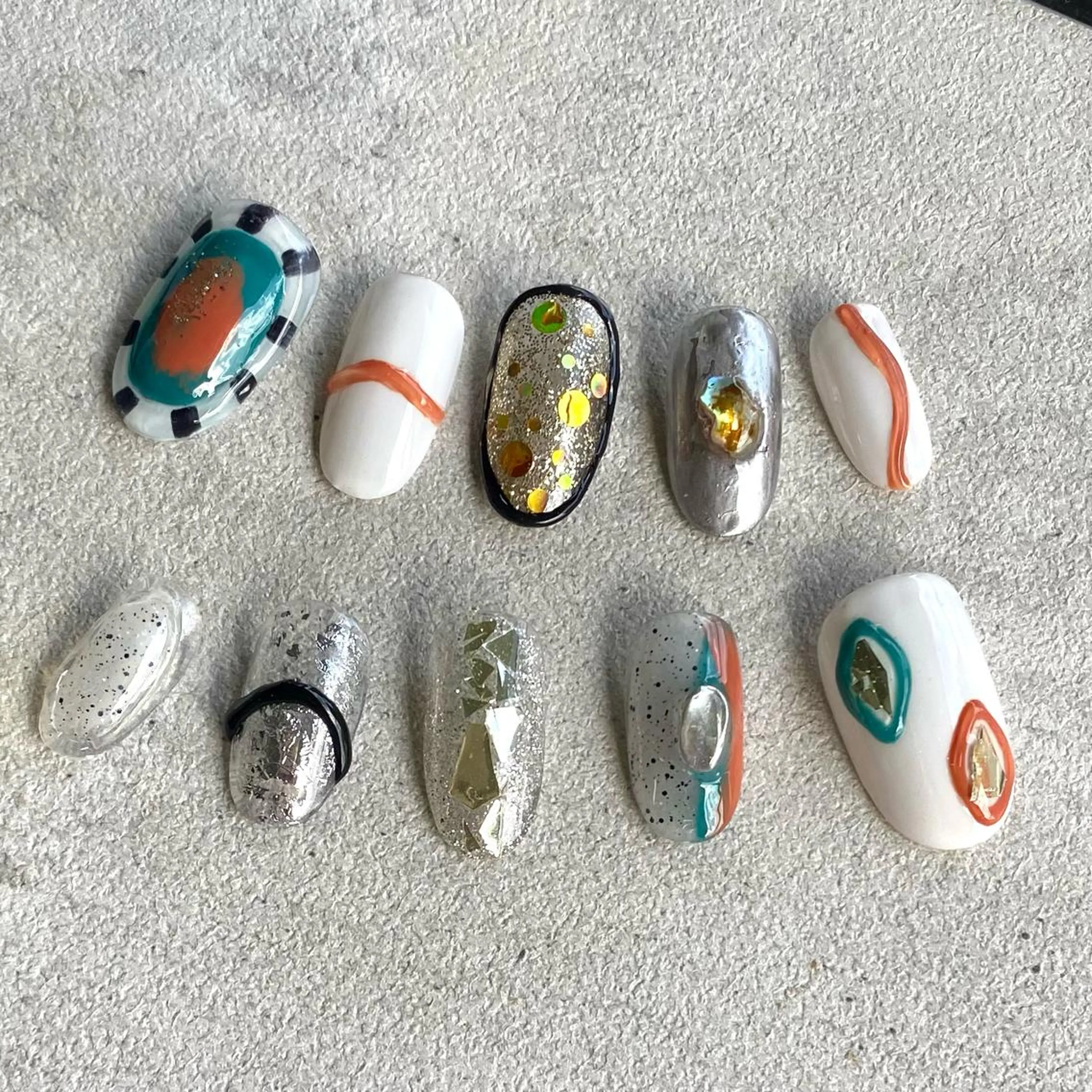 ショート カラー パーマ ヘアアレンジ メンズ キッズ ネイル マツエク・マツパ アイブロウ ハンドネイル ハンドケア 今福鶴見ネイル 8(ｴｲﾄ)のネイルデザイン