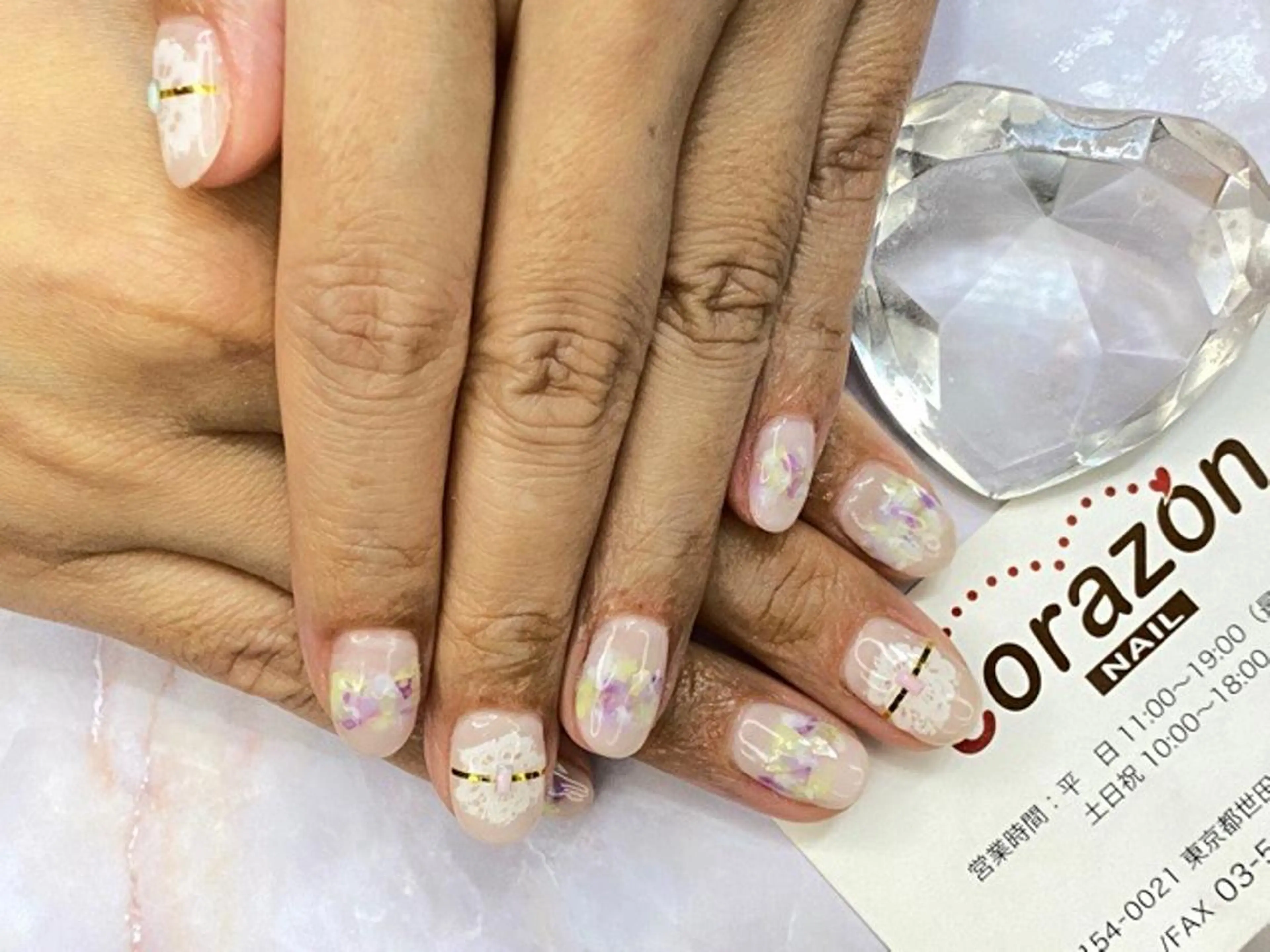 ネイル アートネイル 大理石ネイル(マーブル) ホワイト corazon所属・ネイリスト aicoのネイルデザイン