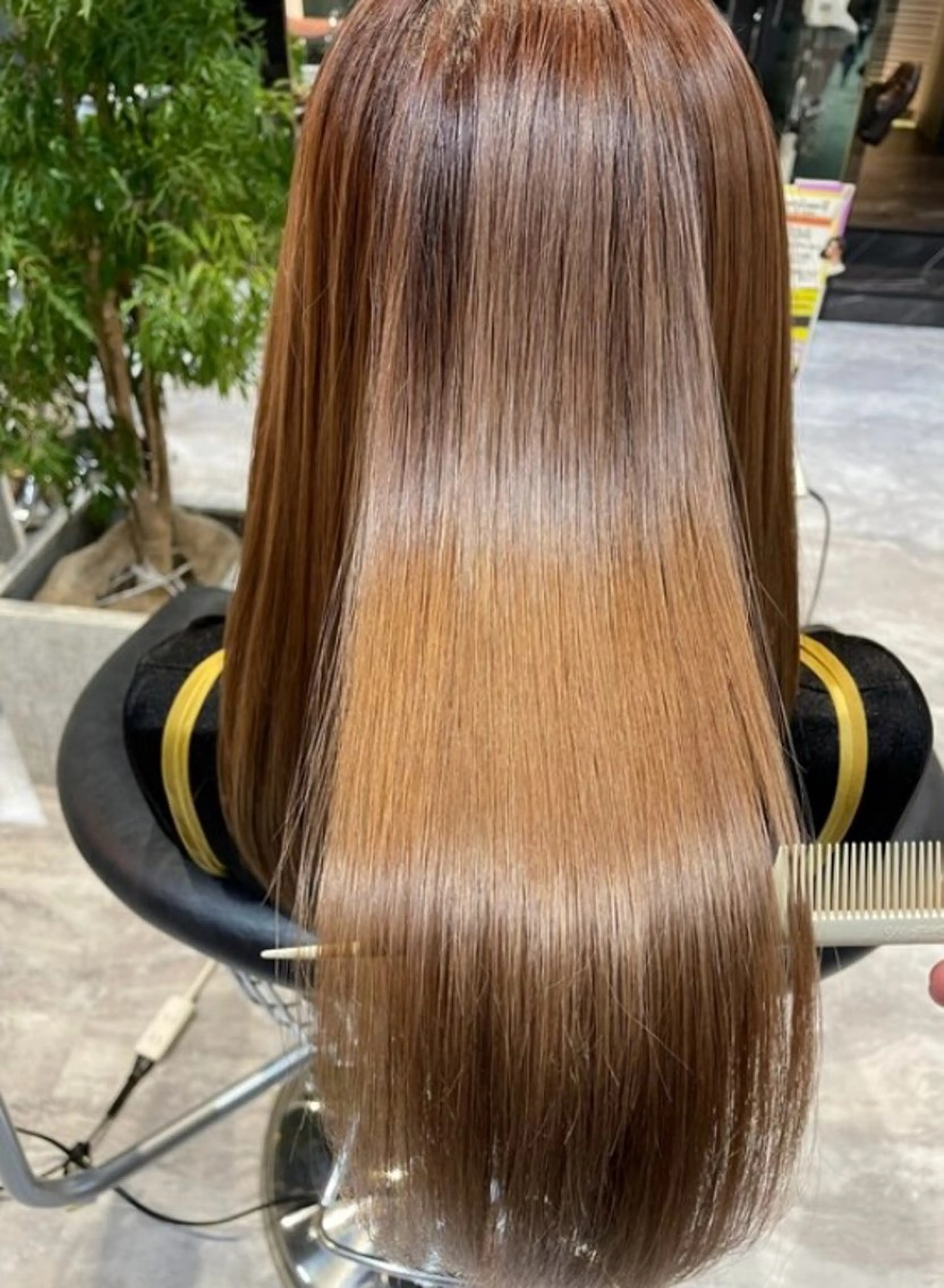 ロング 髪質改善 トリートメント 酸性ストレート 酸熱トリートメント 縮毛矯正 トリートメント 美髪矯正/酸性ストレ ート/艶カラー/堅田のヘアスタイル