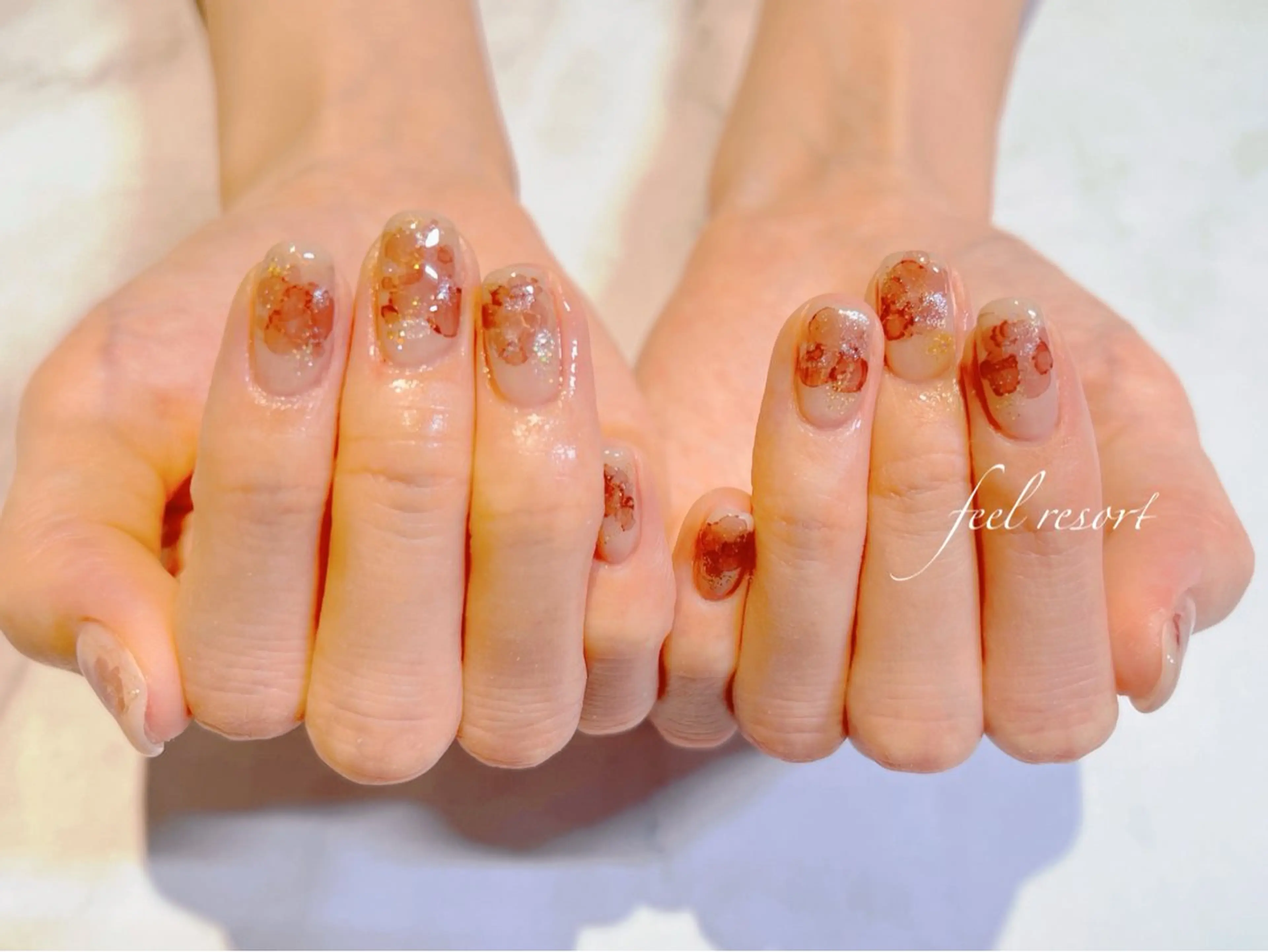 ネイル 長さ出し フットネイル フレンチネイル ジェルネイル ガラスフレンチ ハンドネイル Lien(リアン) 銀座駅6分のネイルデザイン