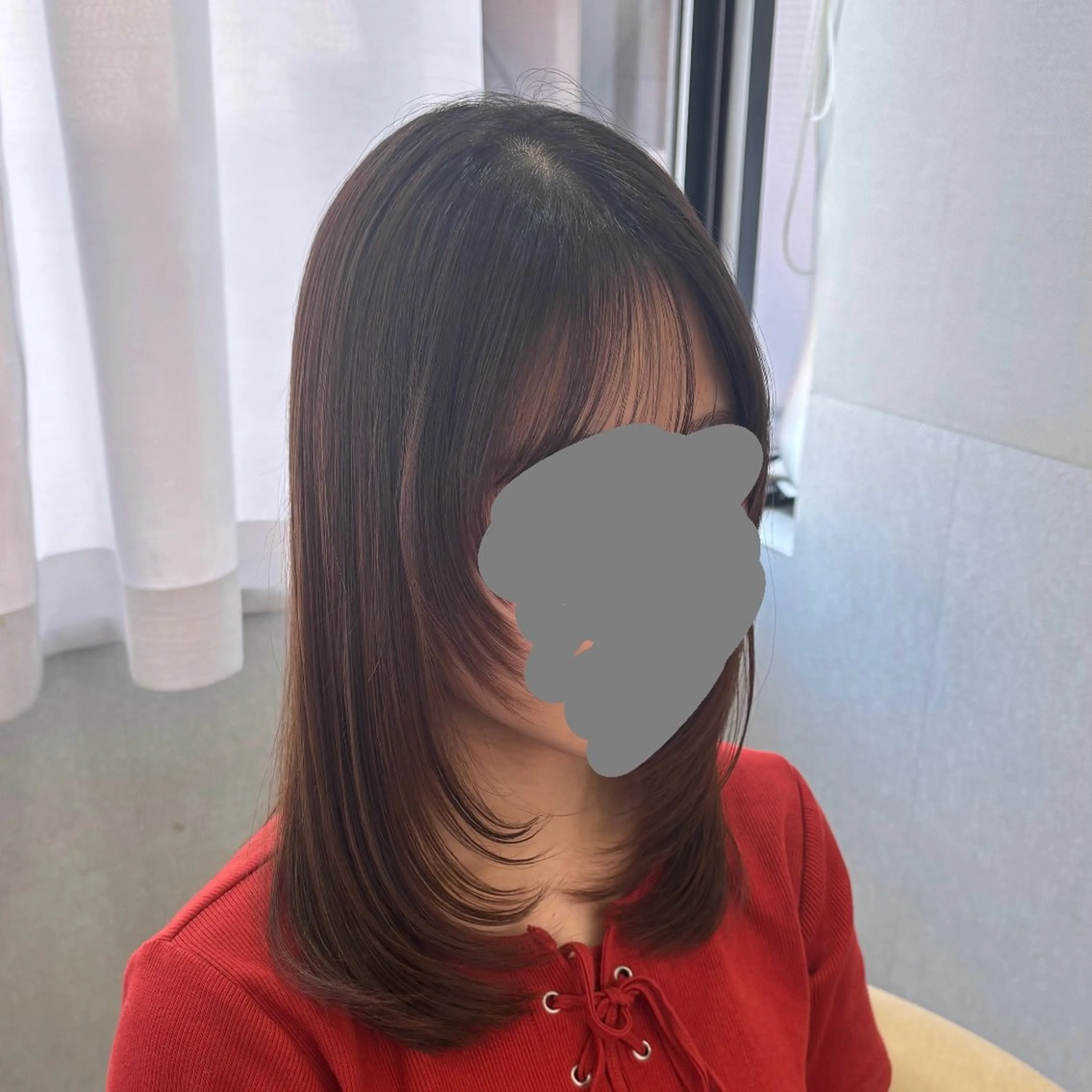 ミディアム レイヤーカット/ 透明感カラー/めいのヘアスタイル