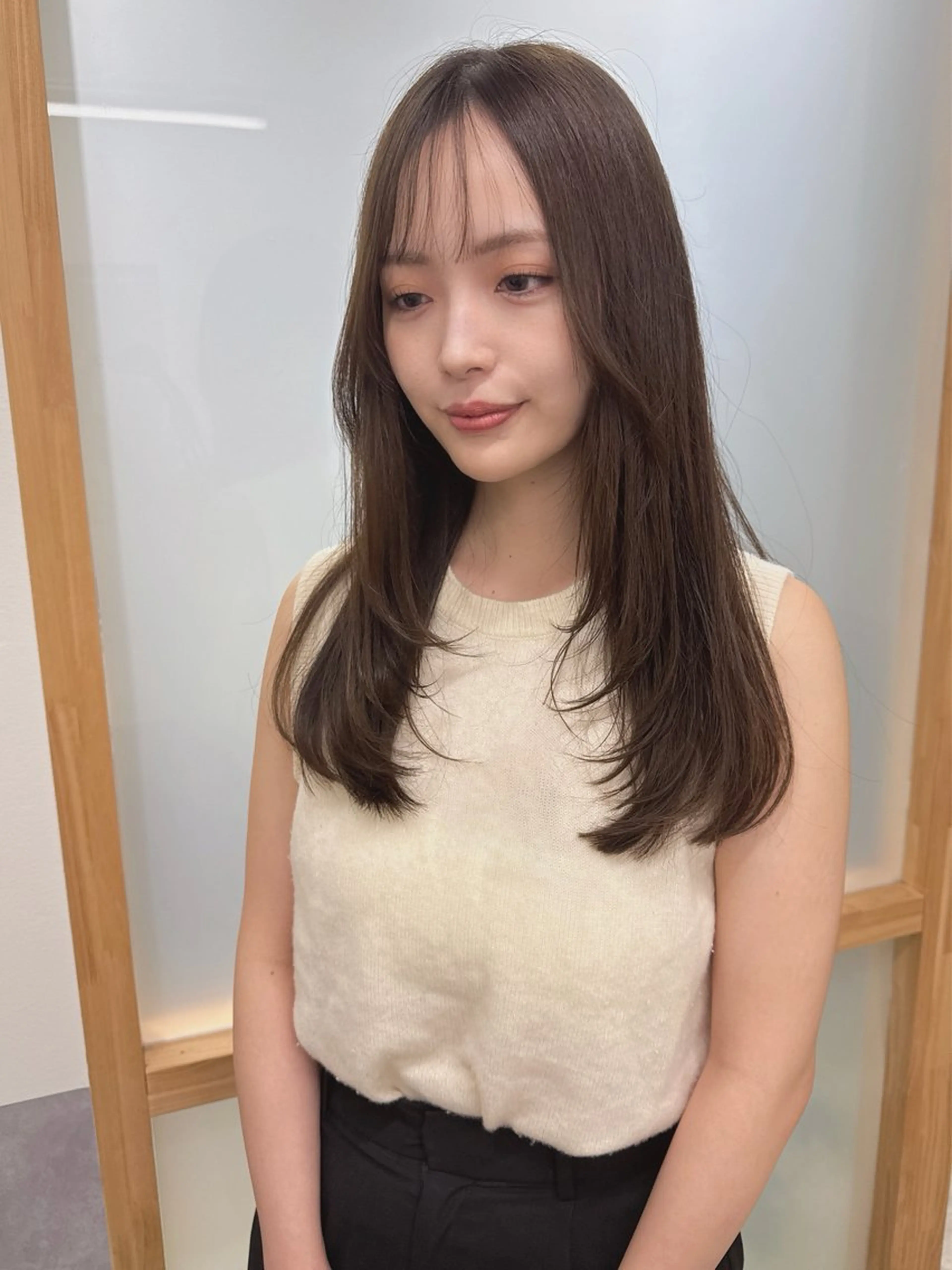 レイヤーカット➕髪質改善ストレート➕毛先カール(ストカール)の写真