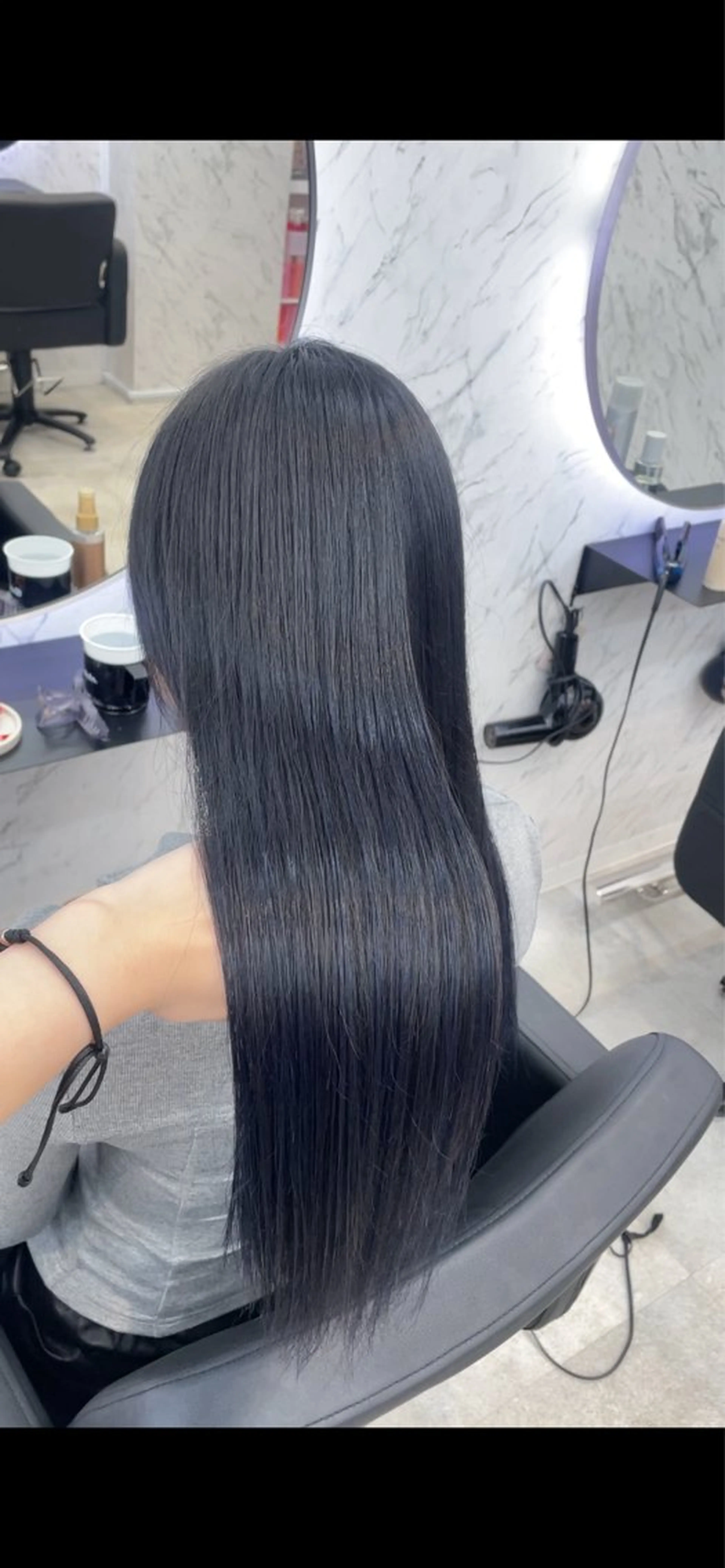 ロング カラー ブルーカラー ネイビーカラー ヘアカラー hair salon dot. mooda 韓国風サロン 町田店所属・韓国風ヘア🎀🩶 /♡𝓝𝓸𝓪♡のヘアスタイル