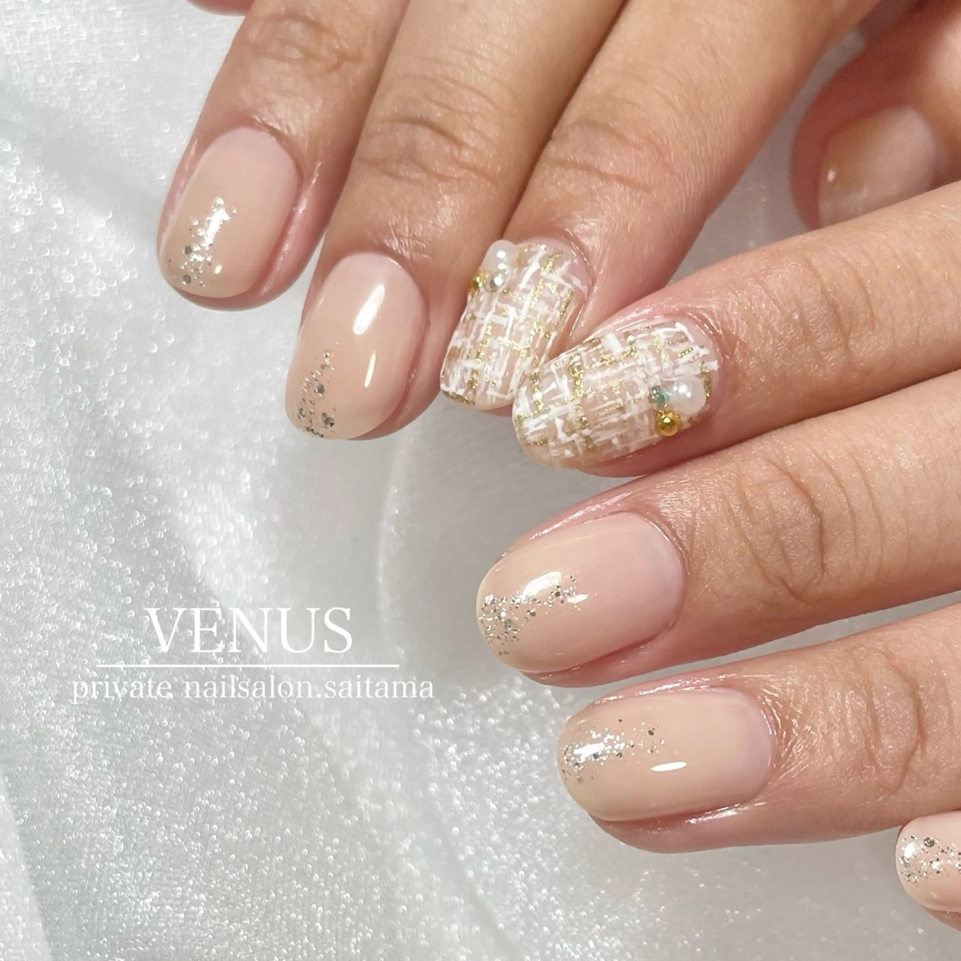 ネイル ツイードネイル ハンドネイル nailsalon VENUSのネイルデザイン
