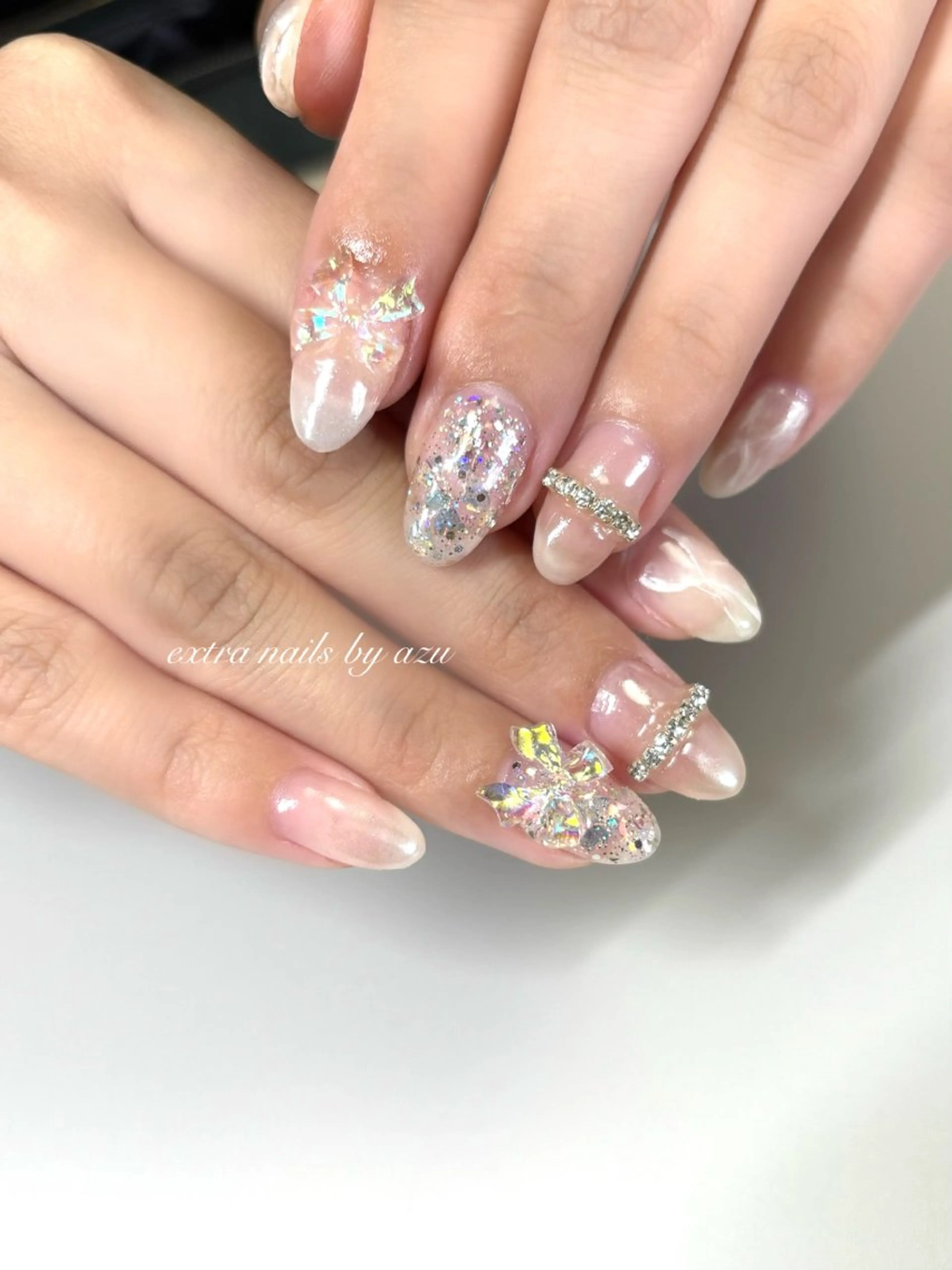 ジェル１０本アート(やり放題)自慢のマシンケア付き✨キラキラパーツ可能の写真