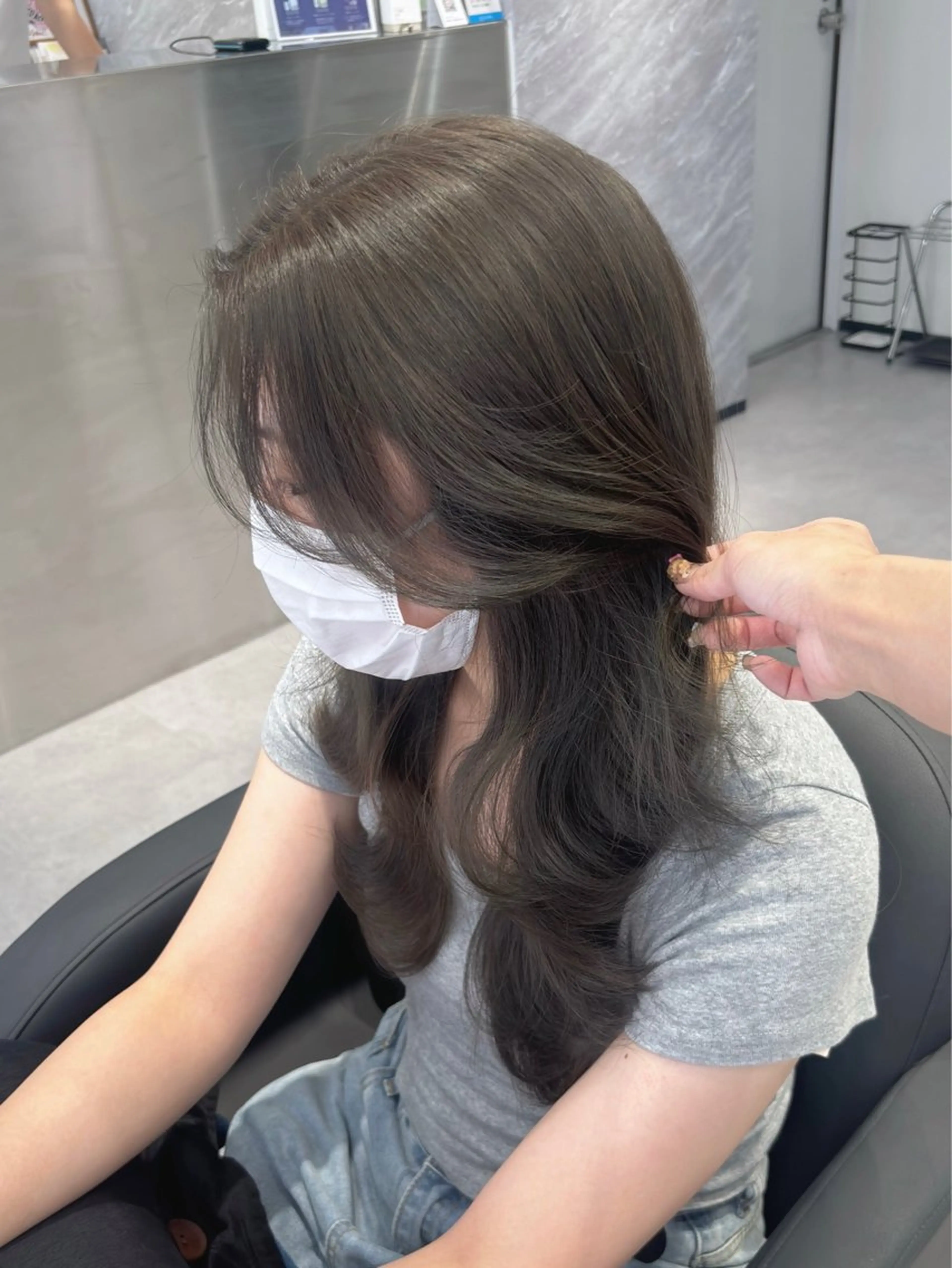 ロング カラー カット ヘアカラー トリートメント Ardore 韓国風カラー大阪のヘアスタイル
