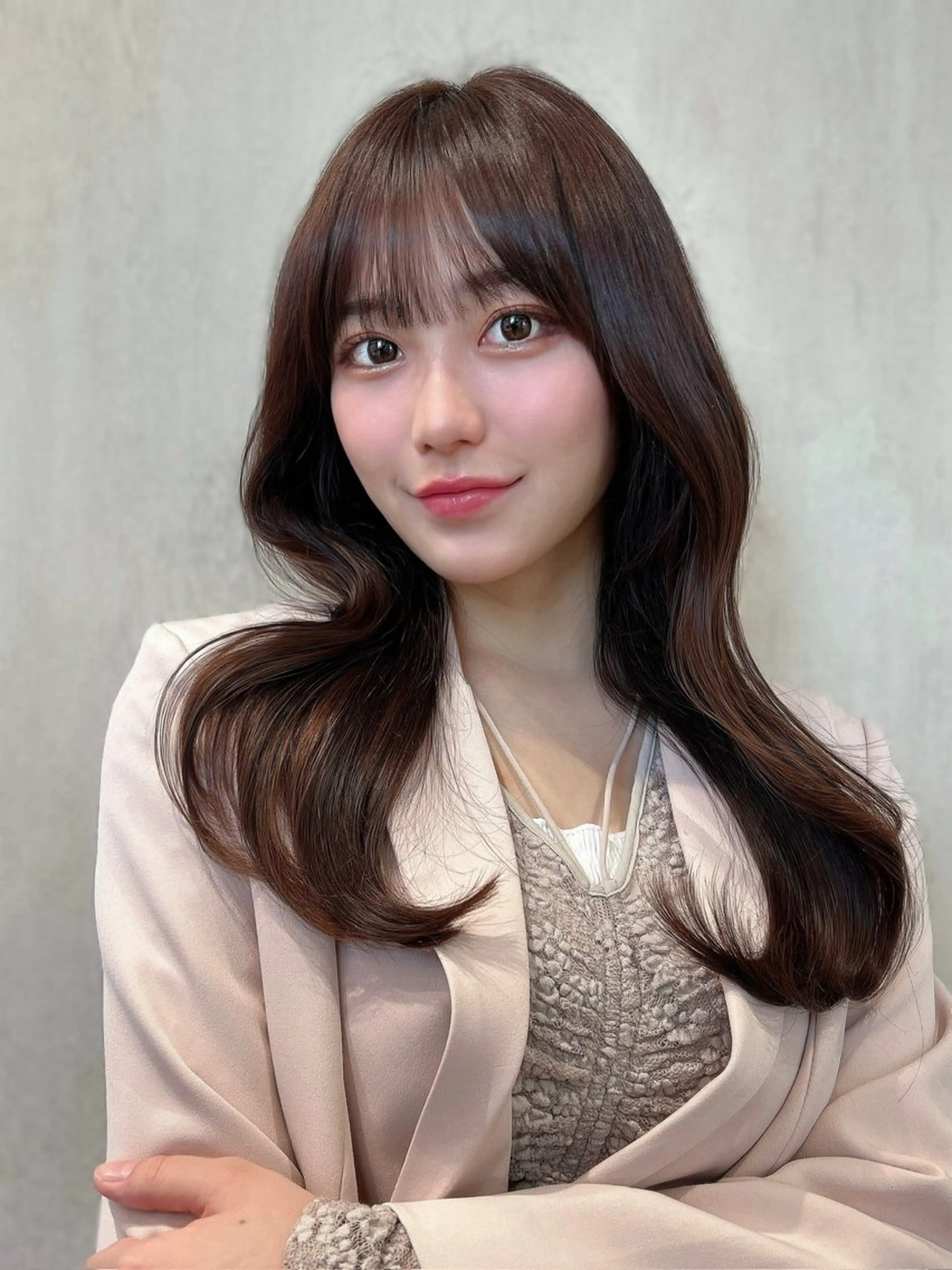 ロング カラー パーマ カット ヘアカラー トリートメント 新宿✨顔周りカット 韓国ヘア/坂本亜裟海のヘアスタイル