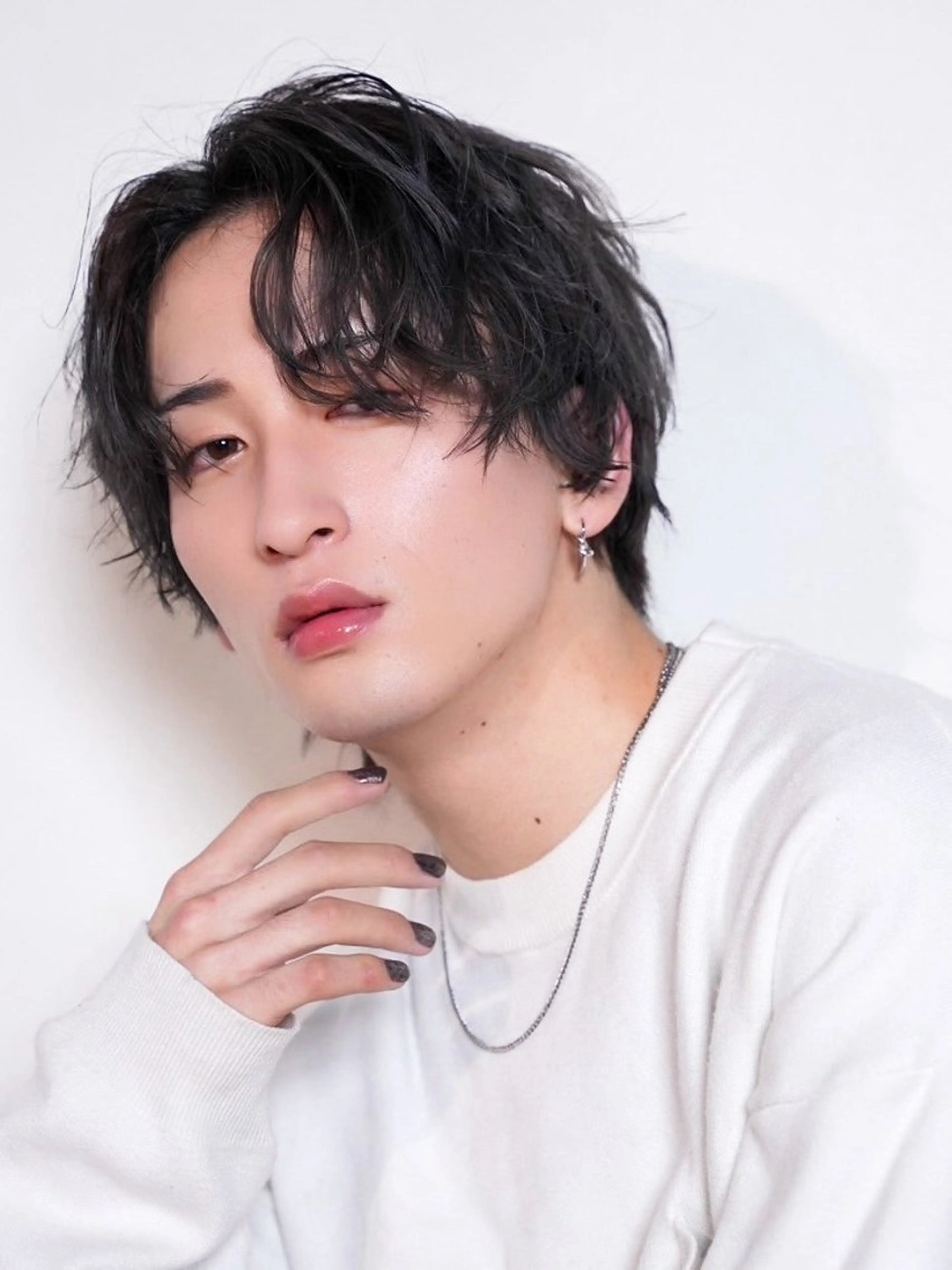 ミディアム パーマ メンズ カット パーマ トリートメント シースルーマッシュ/ メンズ/KYOHEIのヘアスタイル