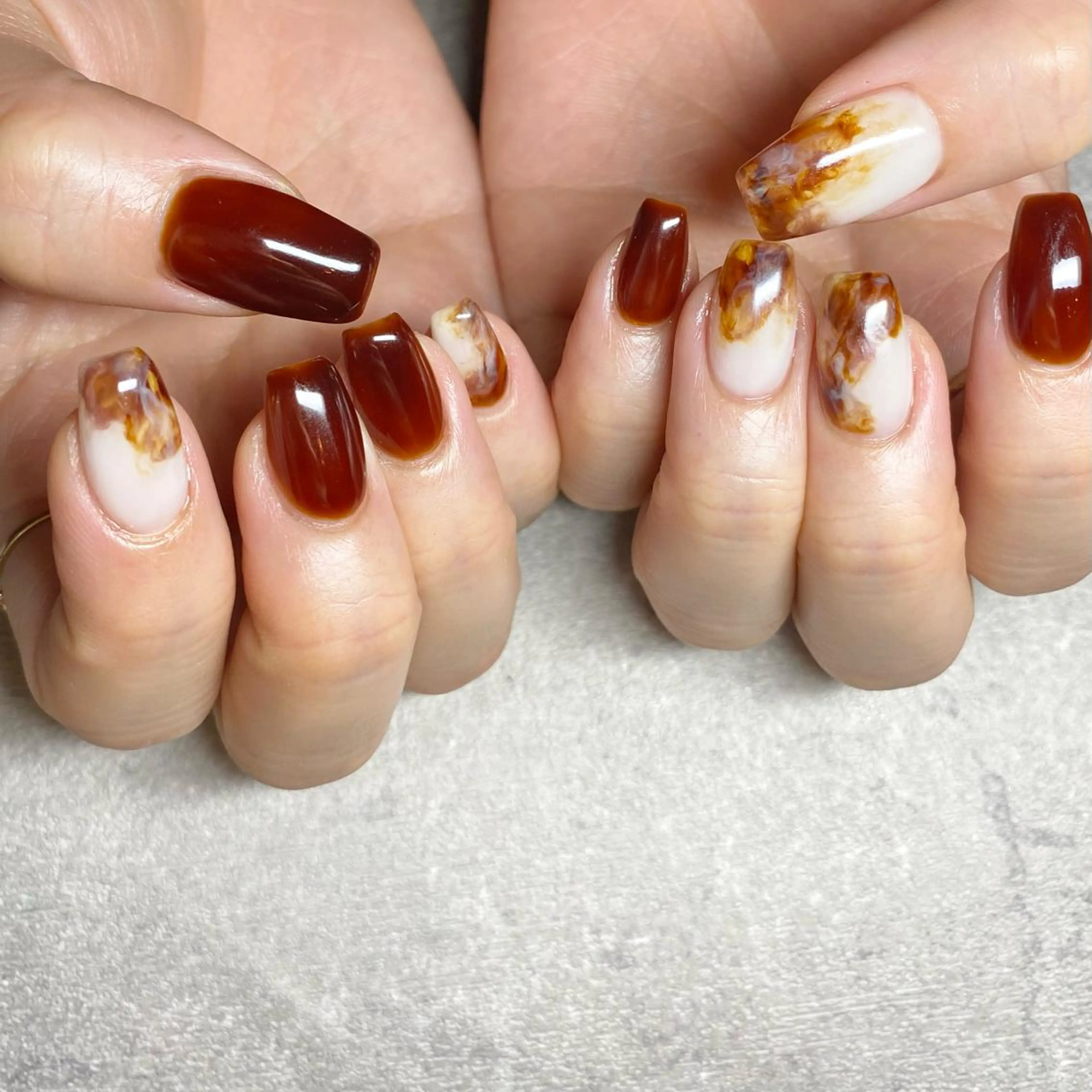 ネイル アートネイル ニュアンスネイル 冬ネイル ハンドネイル 山田 貴子のネイルデザイン