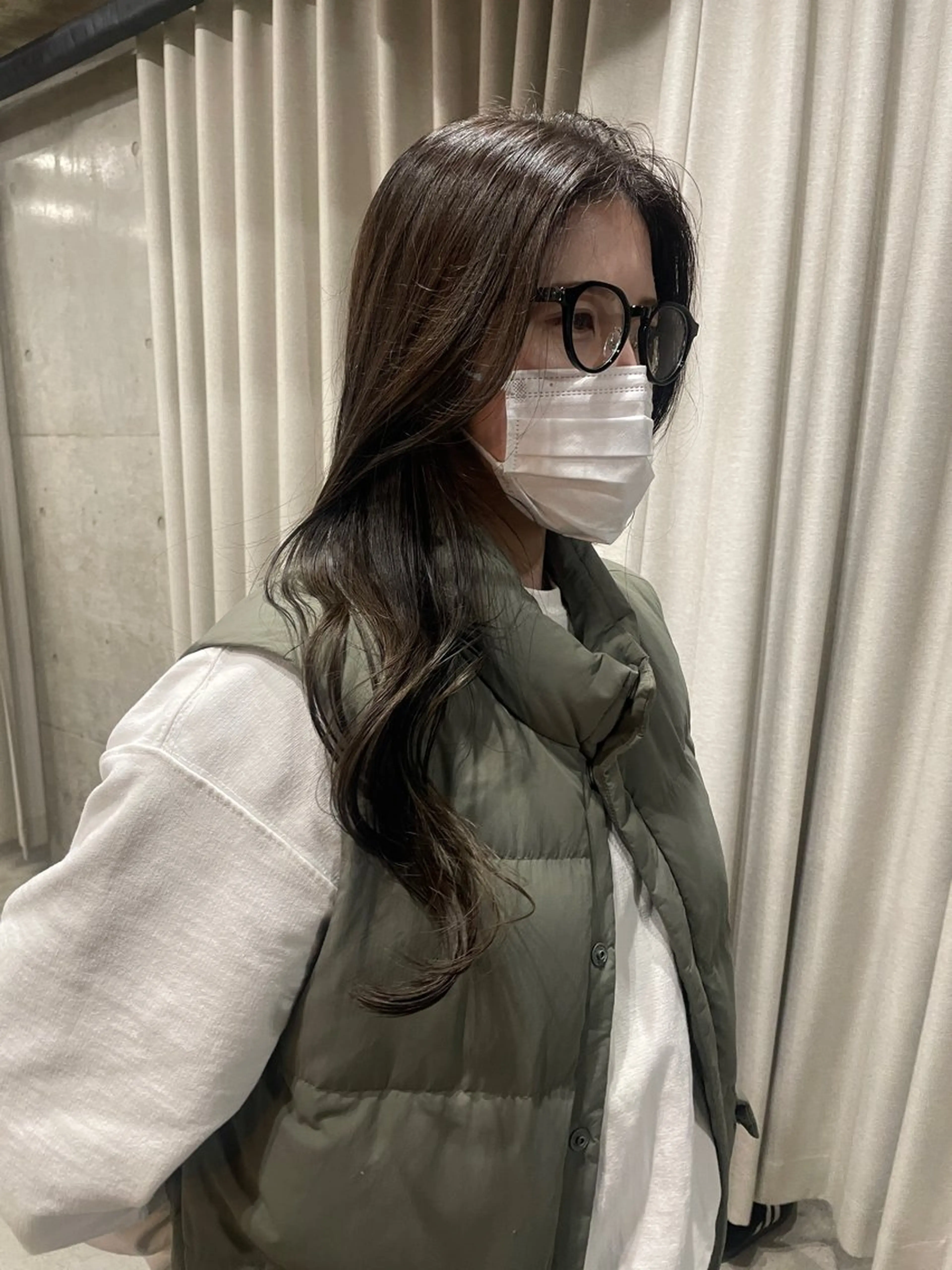 ロング カラー パーマ カット ヘアカラー トリートメント 表参道/赤み無し 透明感 colorのヘアスタイル