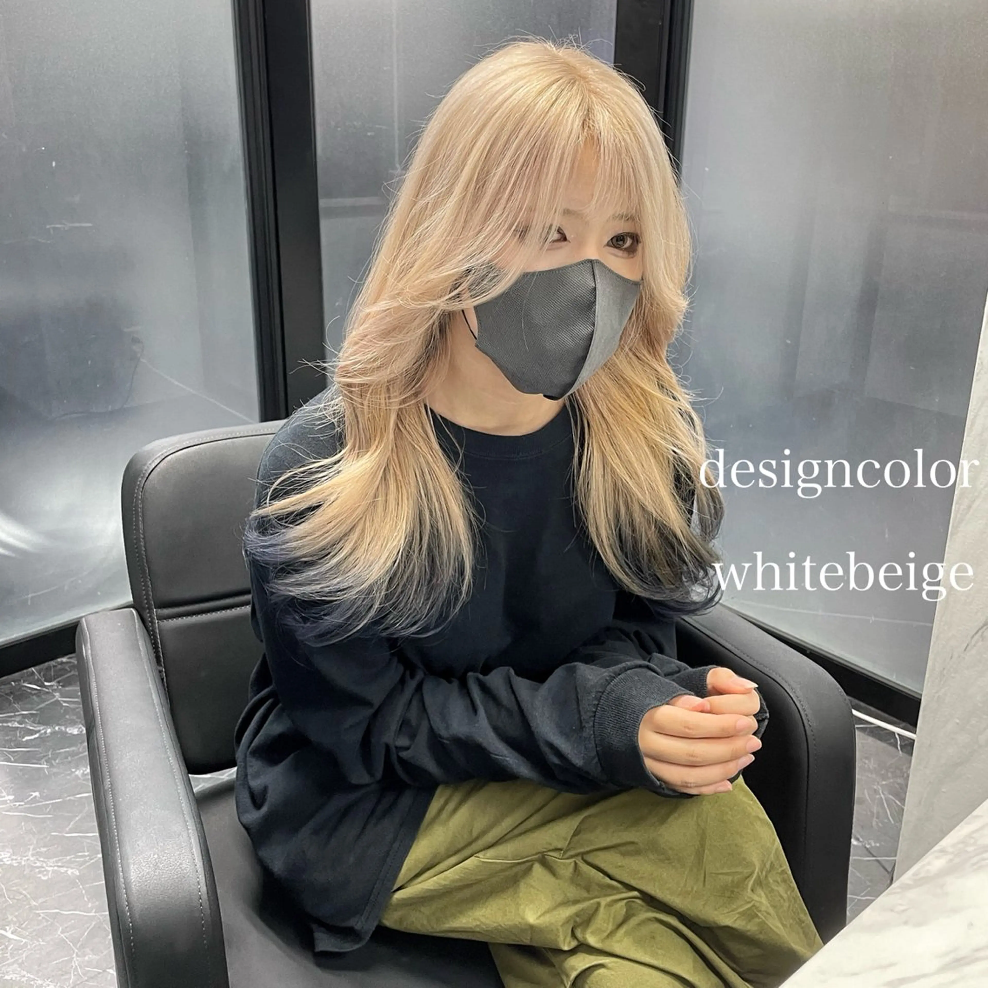 セミロング カラー ヘアカラー トリートメント エクステ🩵ブリーチ 韓国ヘア🩵KAEのヘアスタイル