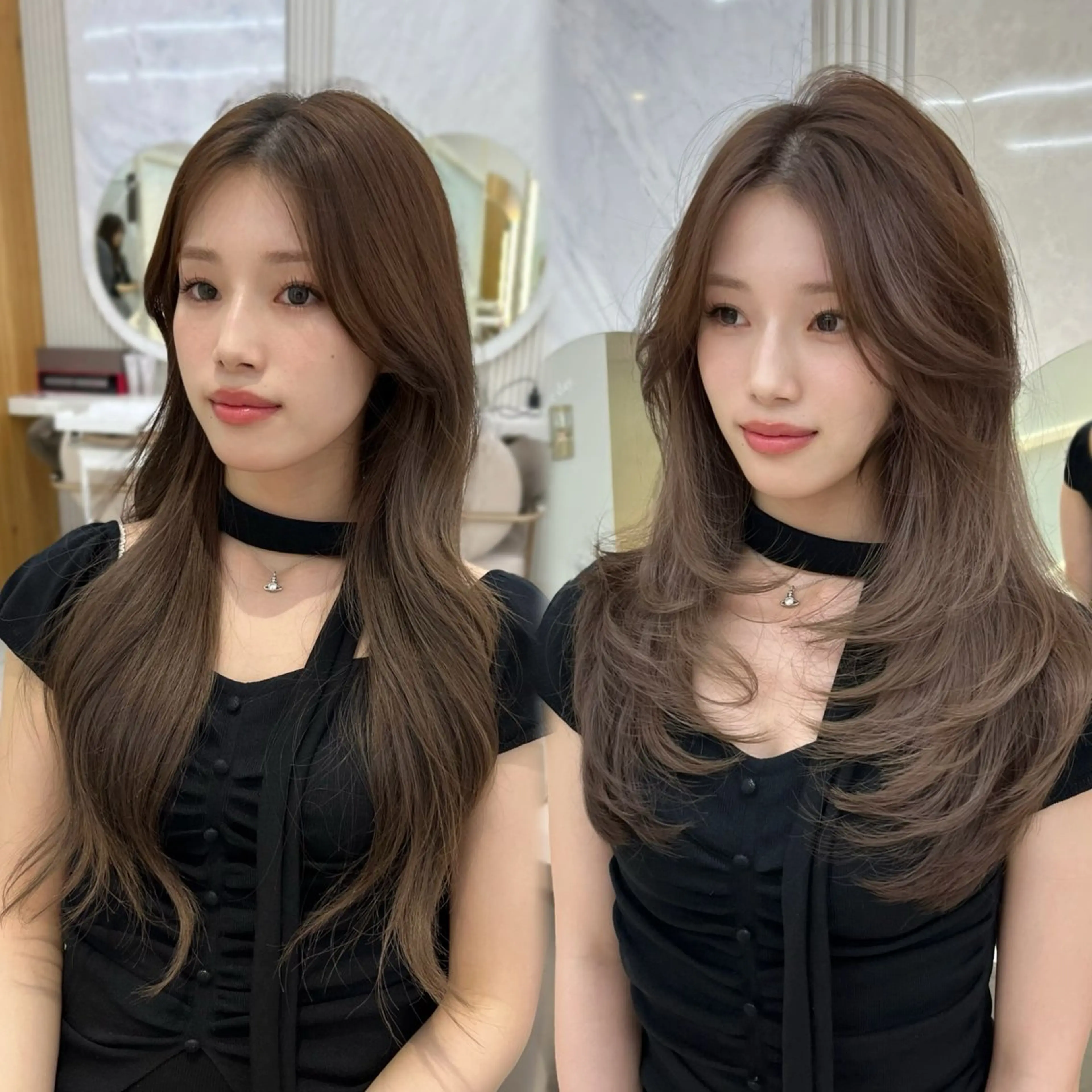 ロング カラー カット ヘアカラー トリートメント 結べるレイヤー/ ミディアム/島田 佑のヘアスタイル