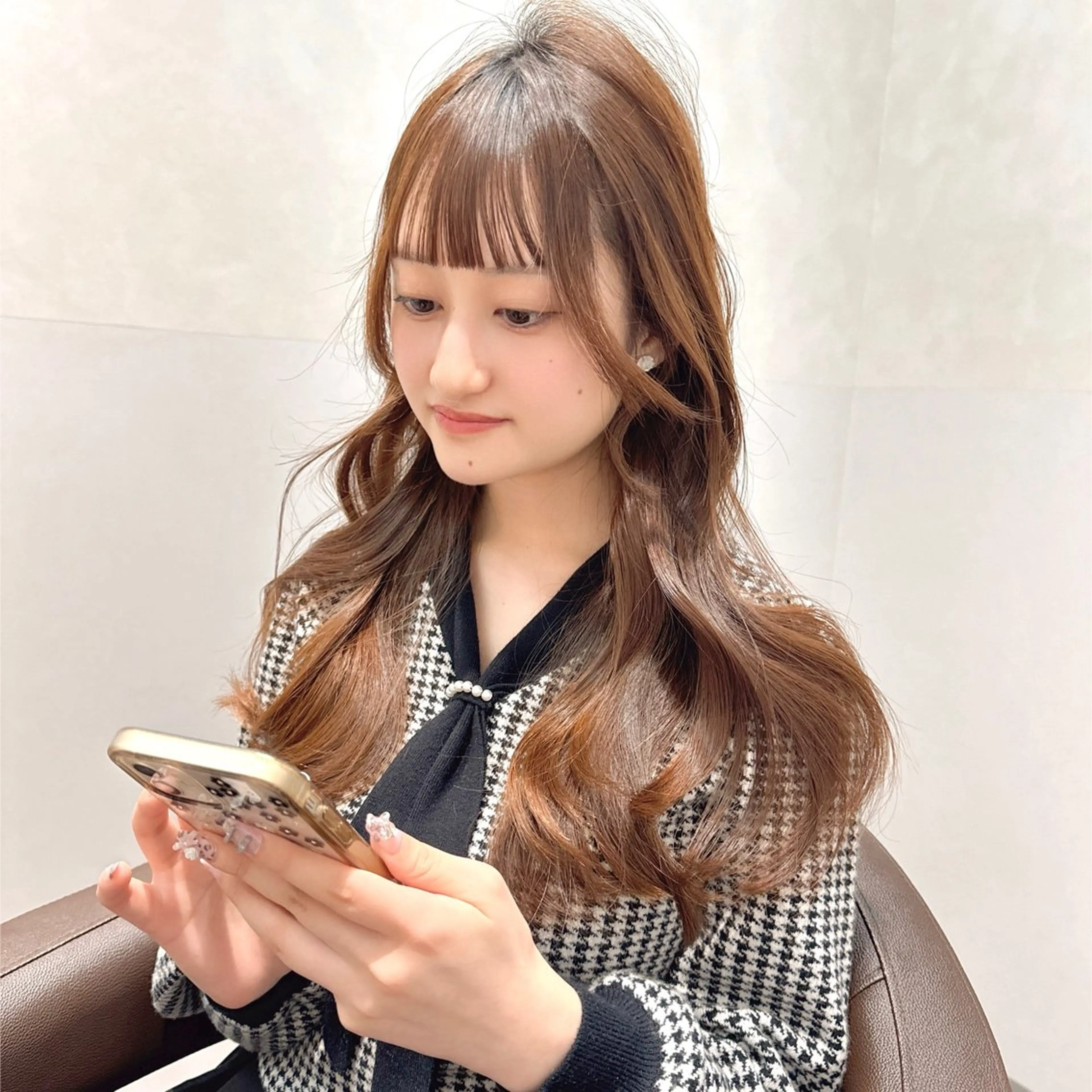 セミロング 顔まわりレイヤー 顔周りカット 韓国風ヘア レイヤーカット おくれ毛 カット 森 隆秀/韓国ヘアのヘアスタイル