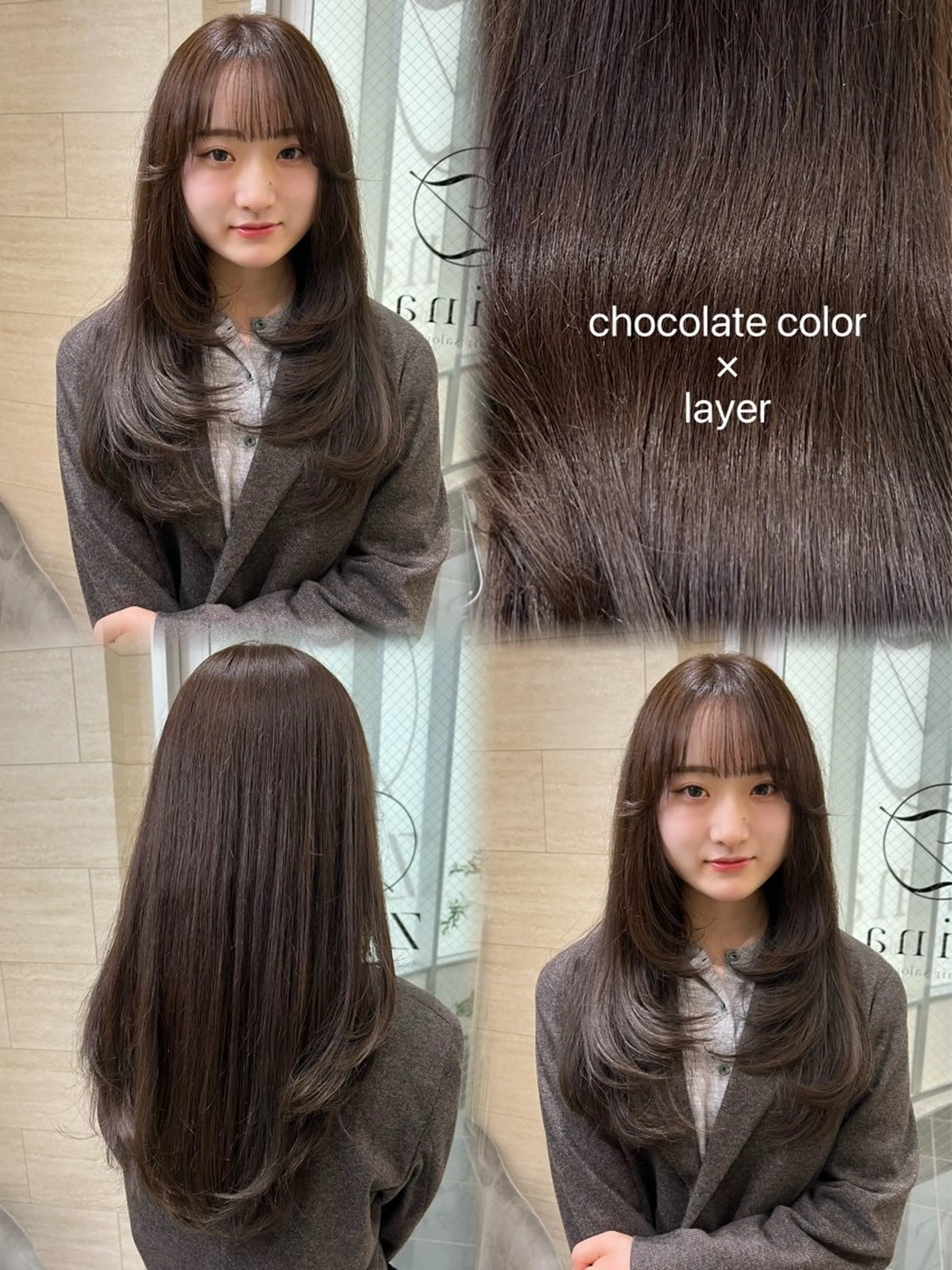 ロング カット ヘアカラー トリートメント 🎀zina/韓国 🎀amiのヘアスタイル